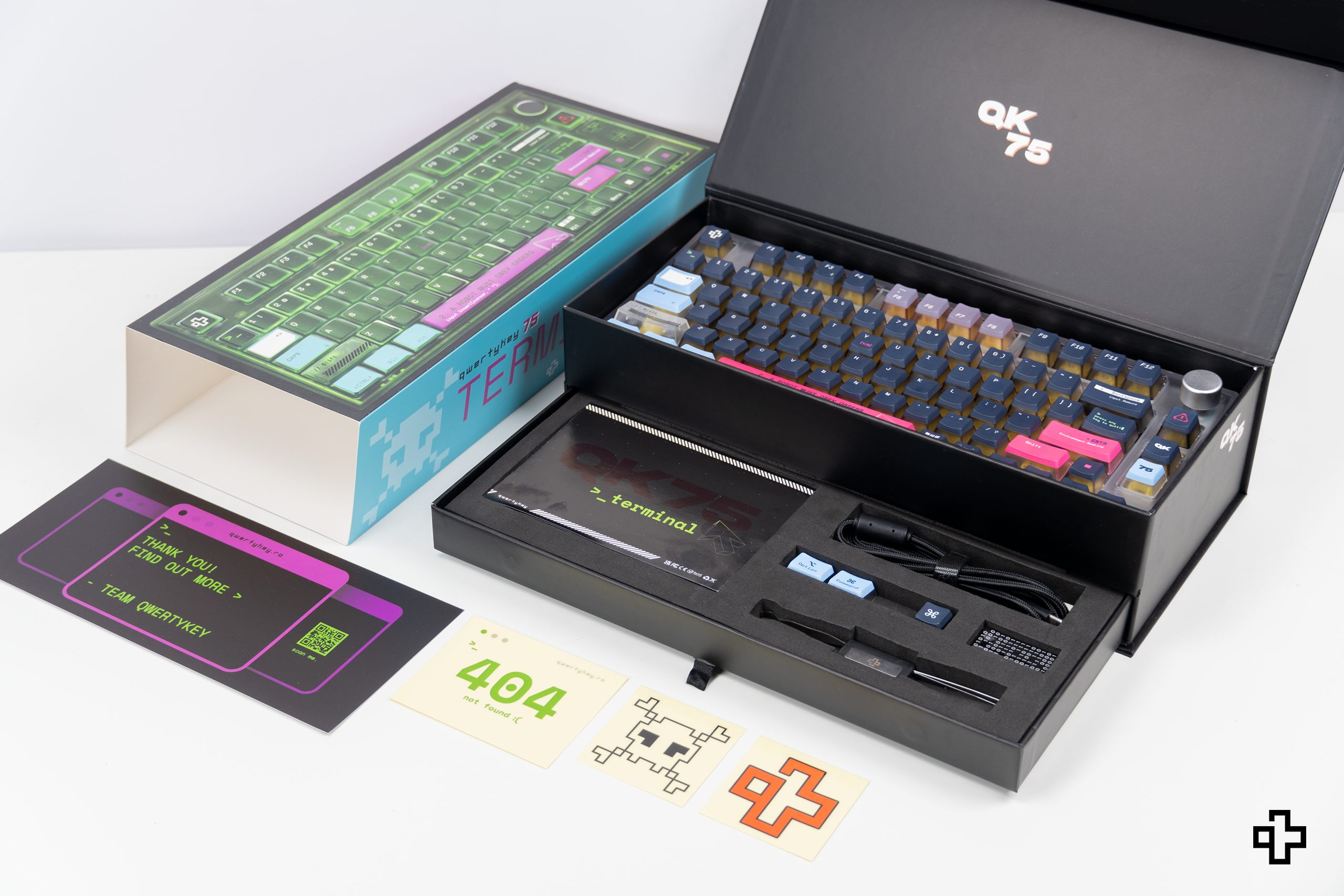 QwertyKey75 Wireless Bluetooth Terminal Hotswap RGB Gasket Mounted Mechanical Gaming Keyboard