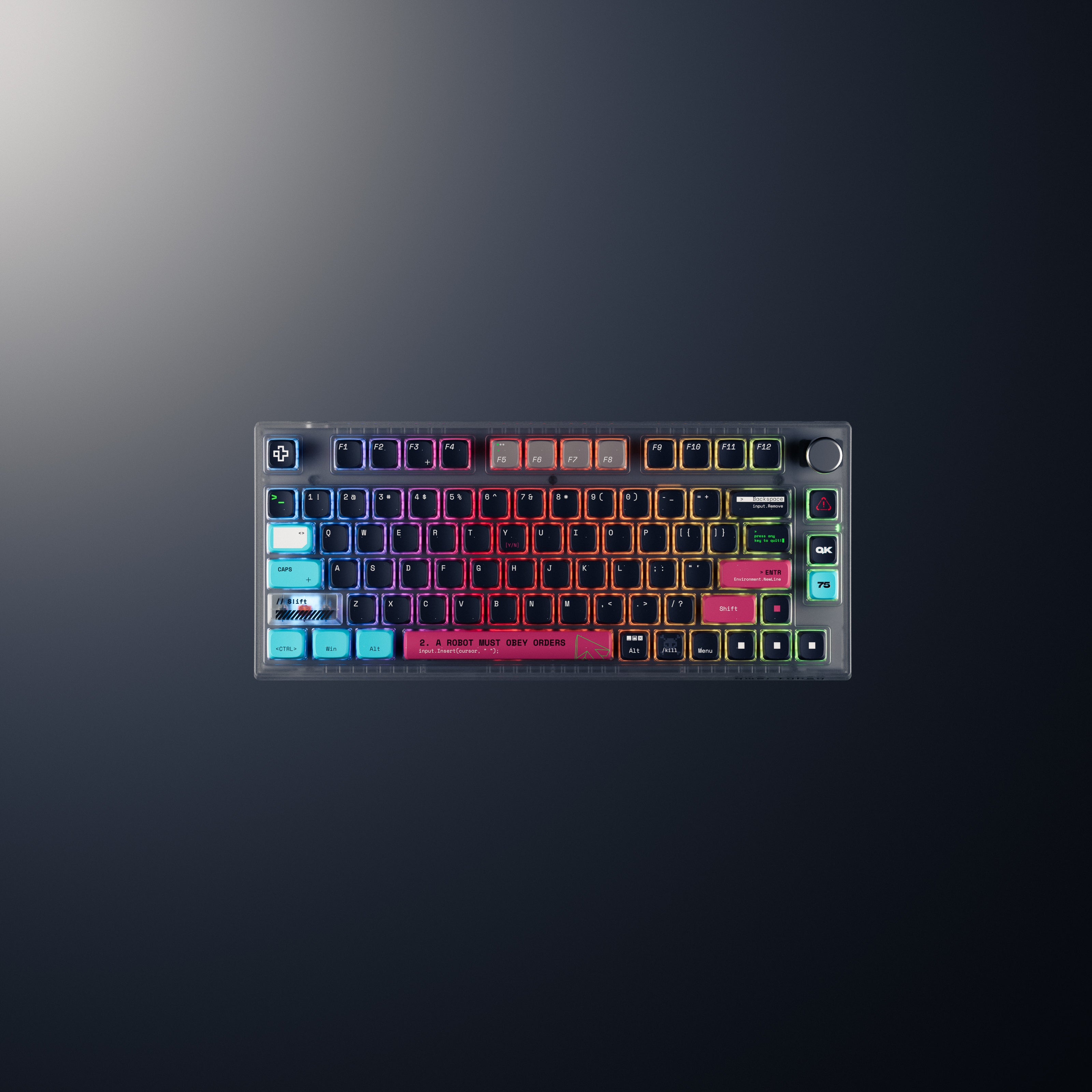 QwertyKey75 Terminal Bluetooth Безжичен Hotswap RGB VIA/QMK Gasket Монтирана Механична Игрална Клавиатура