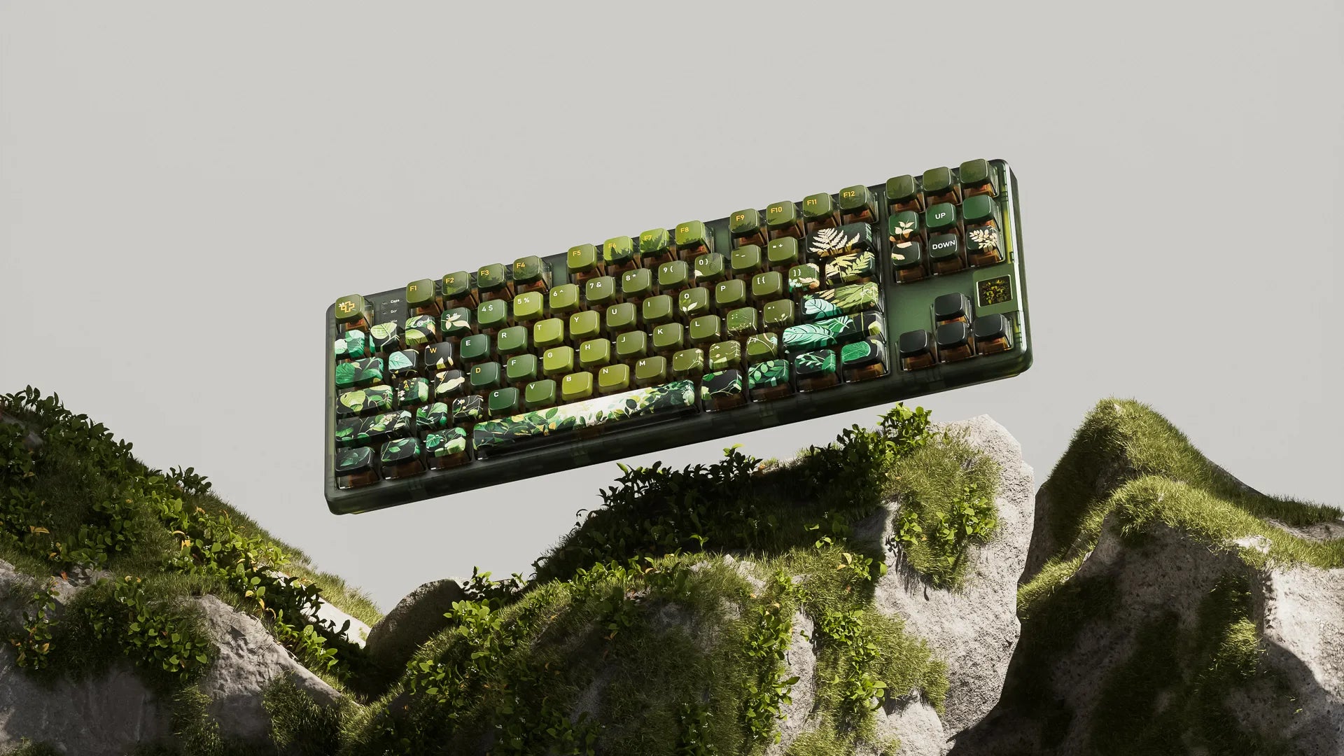QwertyKey80 Leaf Bluetooth Draadloze Hotswap RGB QMK/VIA Gasket Gemonteerde Mechanische Gaming Toetsenbord met Scherm