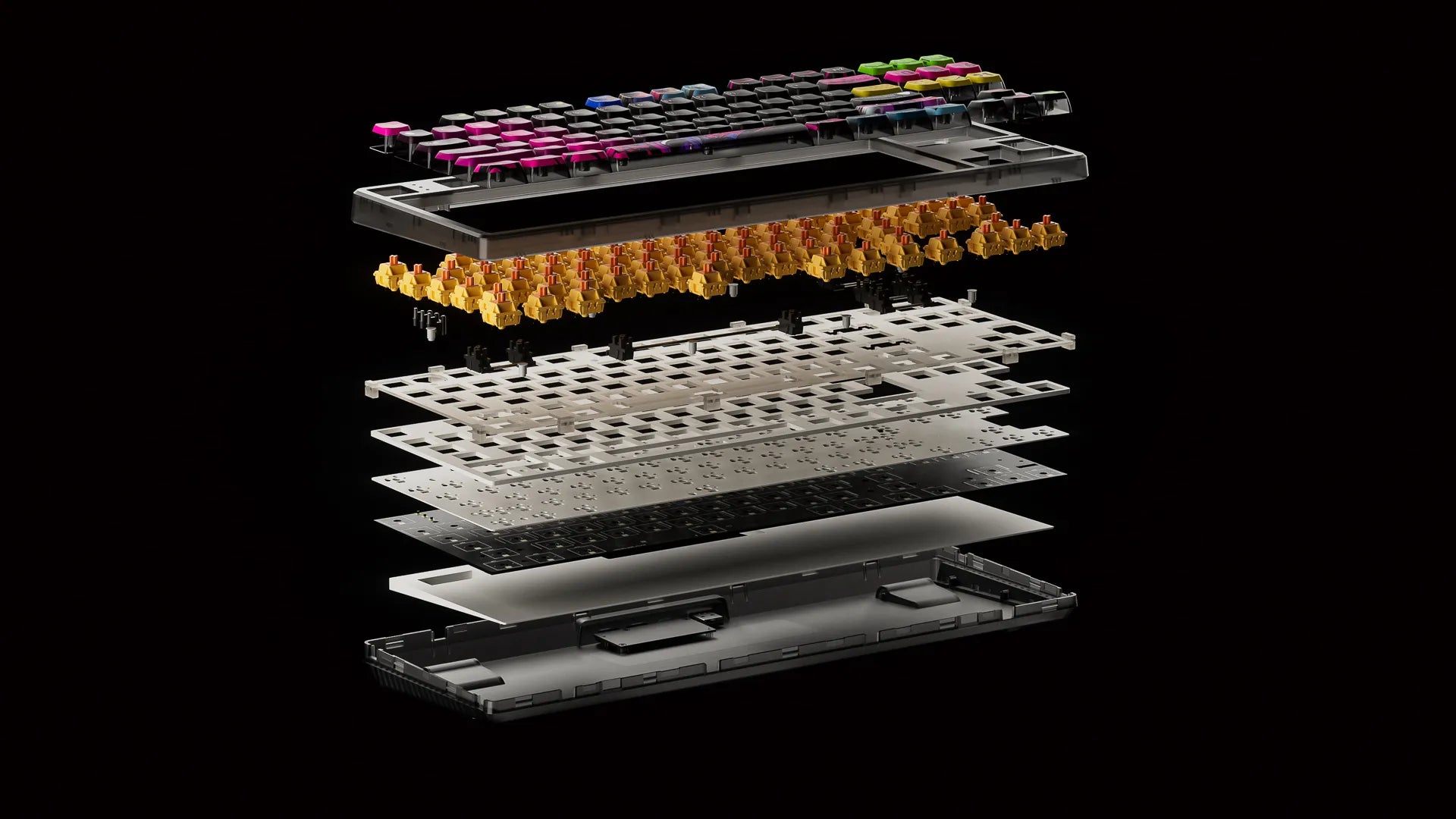 QwertyKey80 Oorlog Bluetooth Draadloze Hotswap RGB QMK/VIA Gasket Gemonteerde Mechanische Gaming Toetsenbord met Scherm