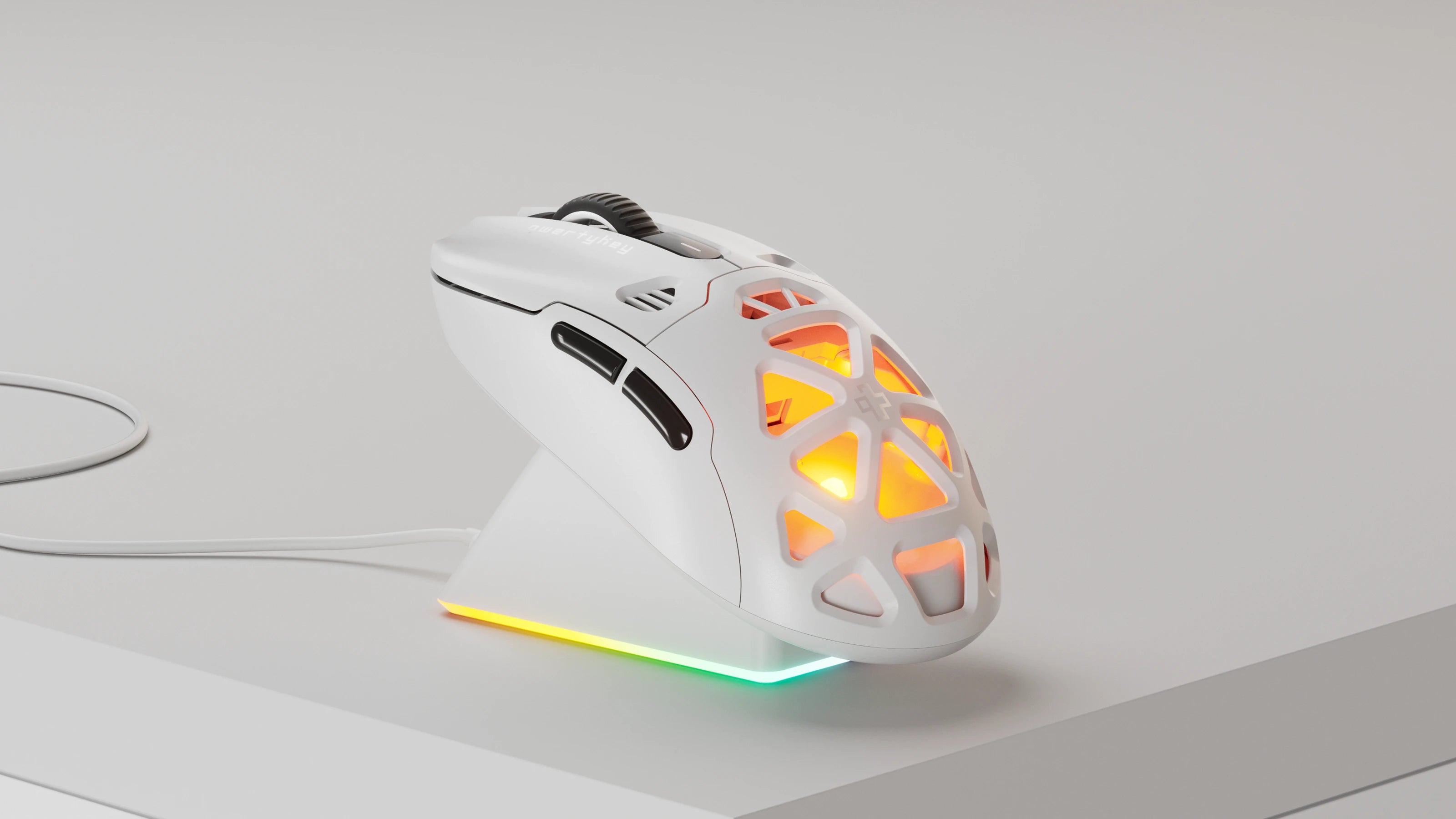 Мишка QwertyKey QKM1 Alb Безжичен Bluetooth Заряден Док