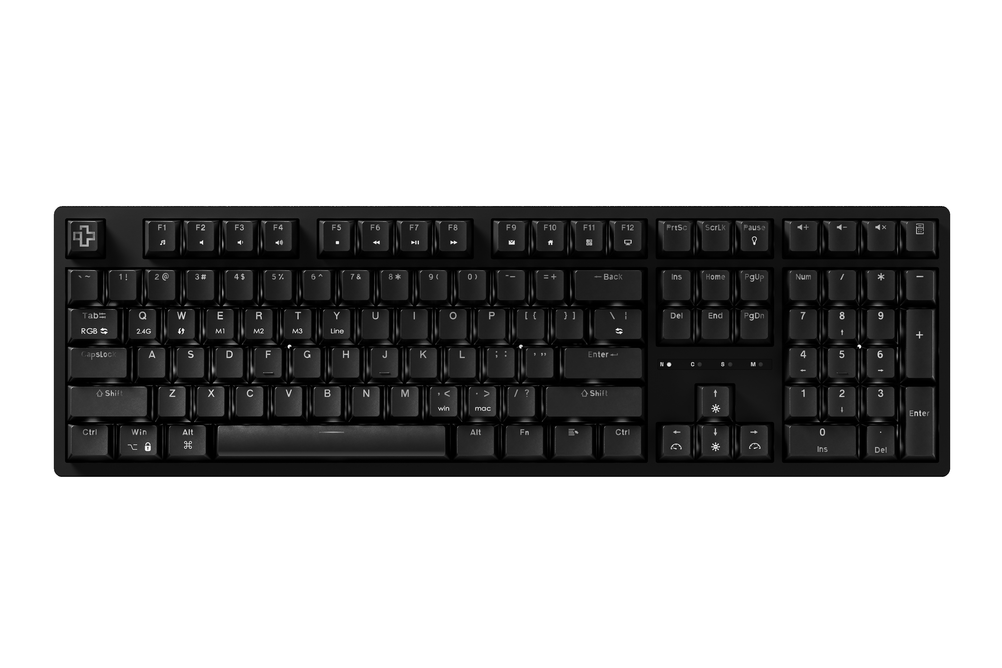 QwertyKey H100 Schwarz Bluetooth Drahtlose Hotswap RGB Mechanische Gaming-Tastatur