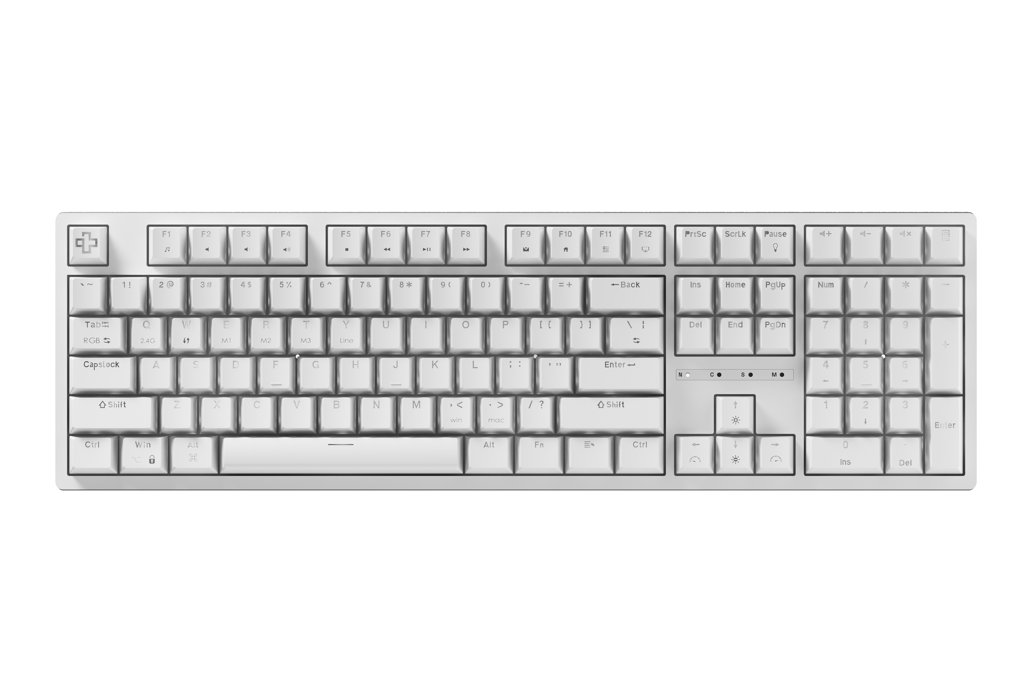 QwertyKey H100 Biała Bezprzewodowa Bluetooth Hotswap RGB Mechaniczna Klawiatura Gamingowa