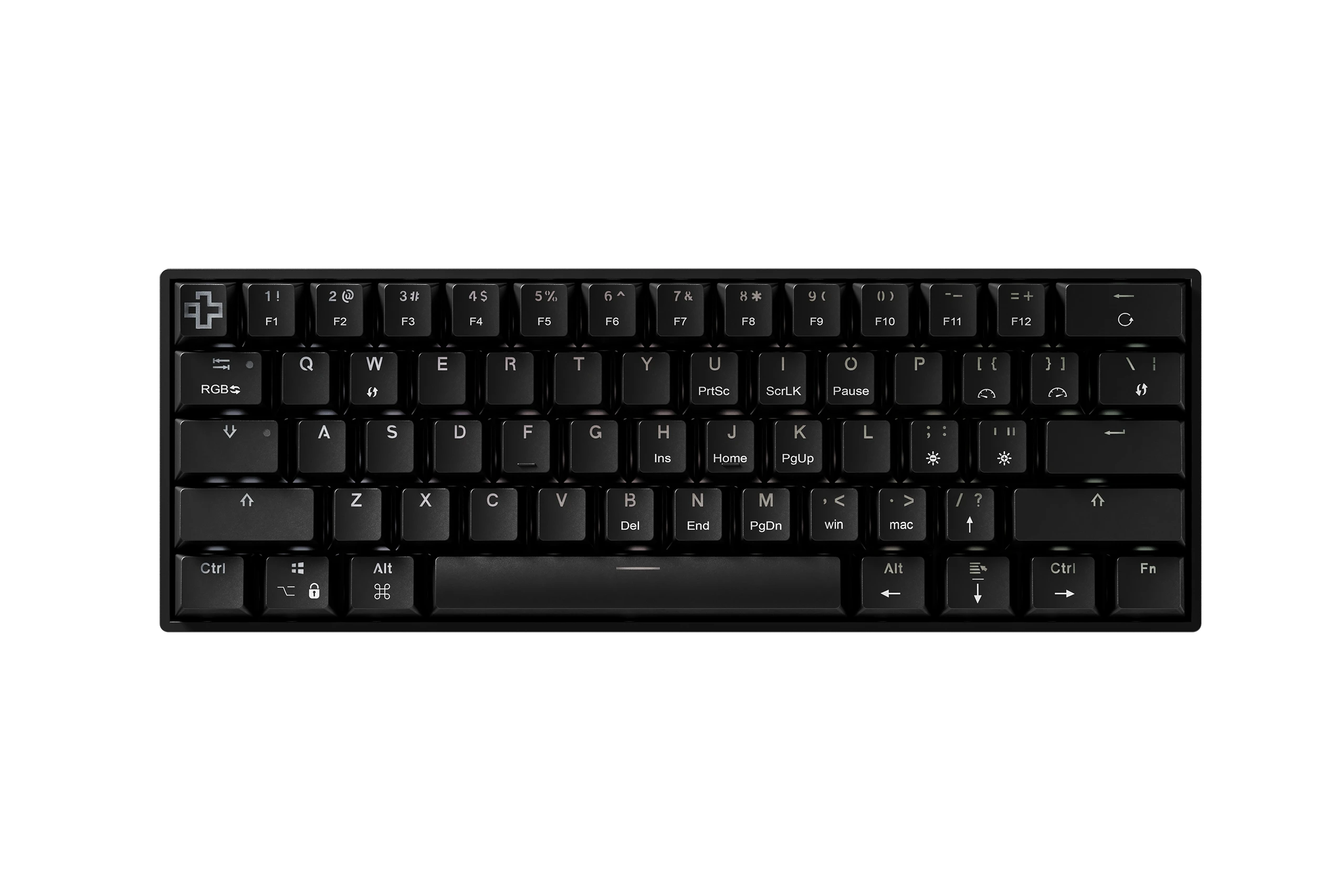 QwertyKey H61 Split Fekete Hotswap RGB Mechanikus Gaming Billentyűzet