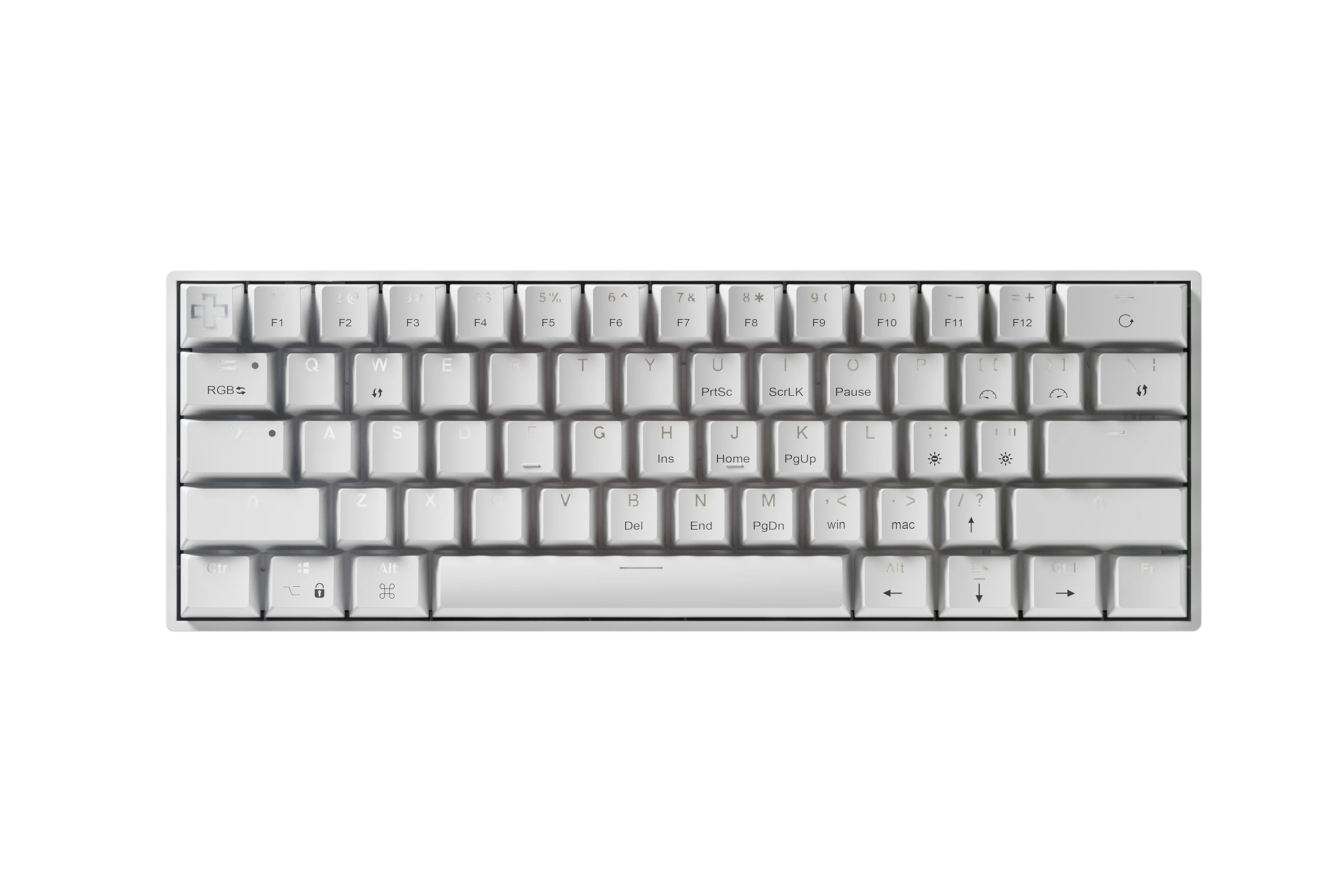 QwertyKey H61 Split White Hotswap RGB Mechanical Gaming Keyboard