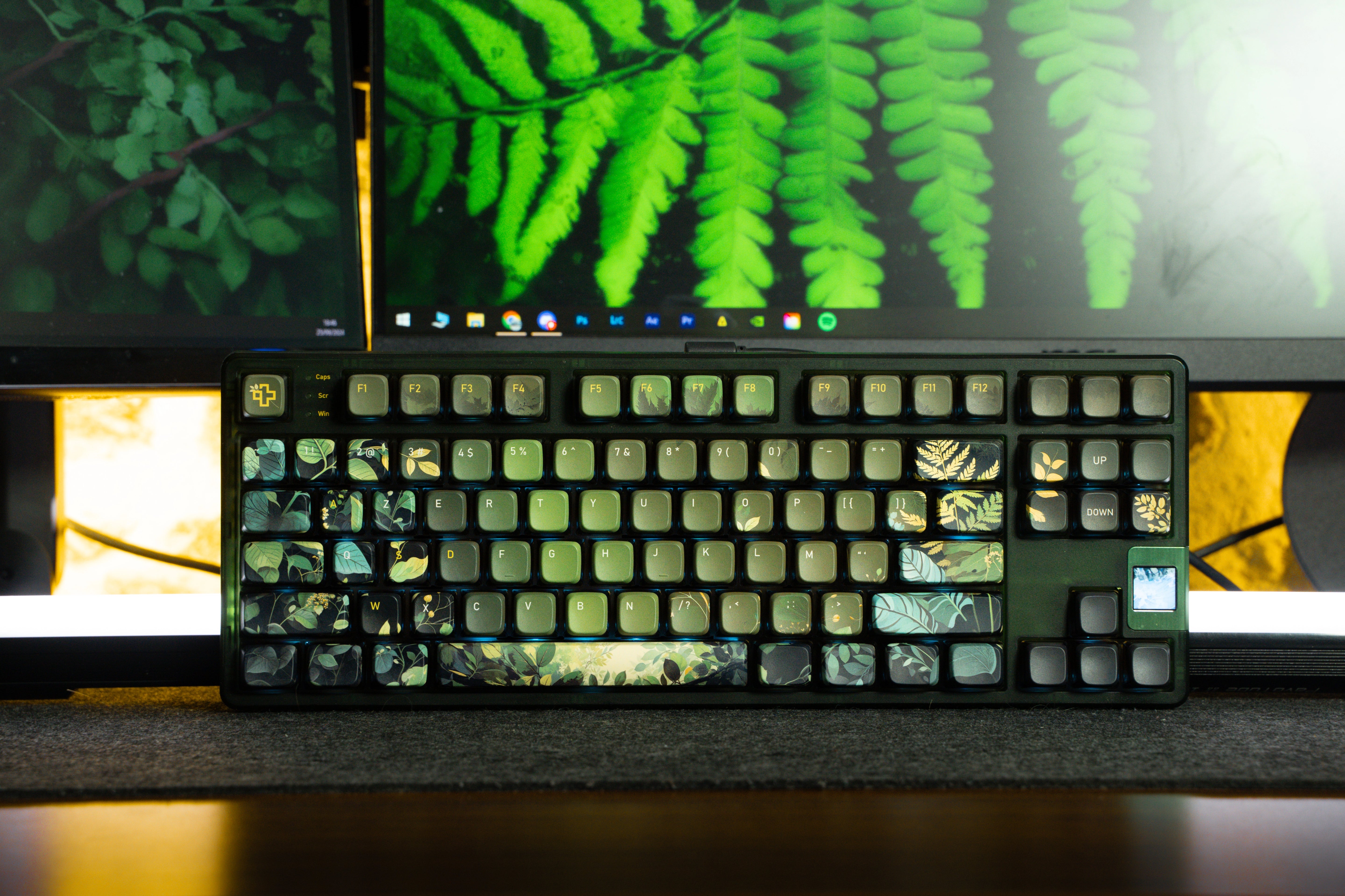QwertyKey80 Leaf Bluetooth Draadloze Hotswap RGB QMK/VIA Gasket Gemonteerde Mechanische Gaming Toetsenbord met Scherm