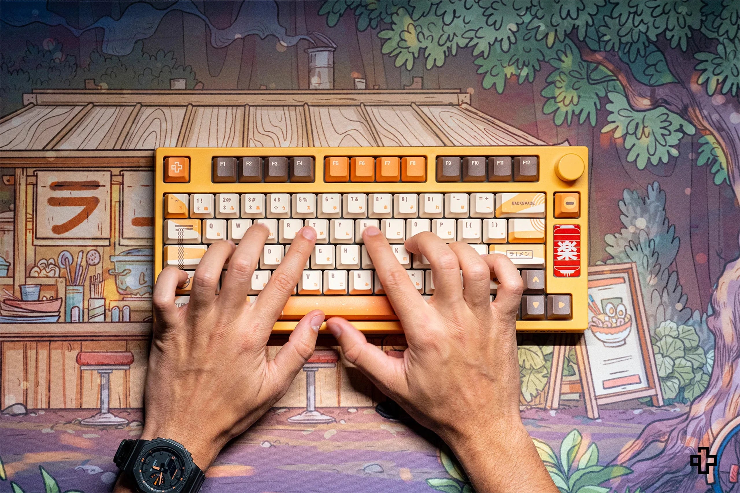Deskmat Souris QwertyKey Ramen 4mm bords cousus