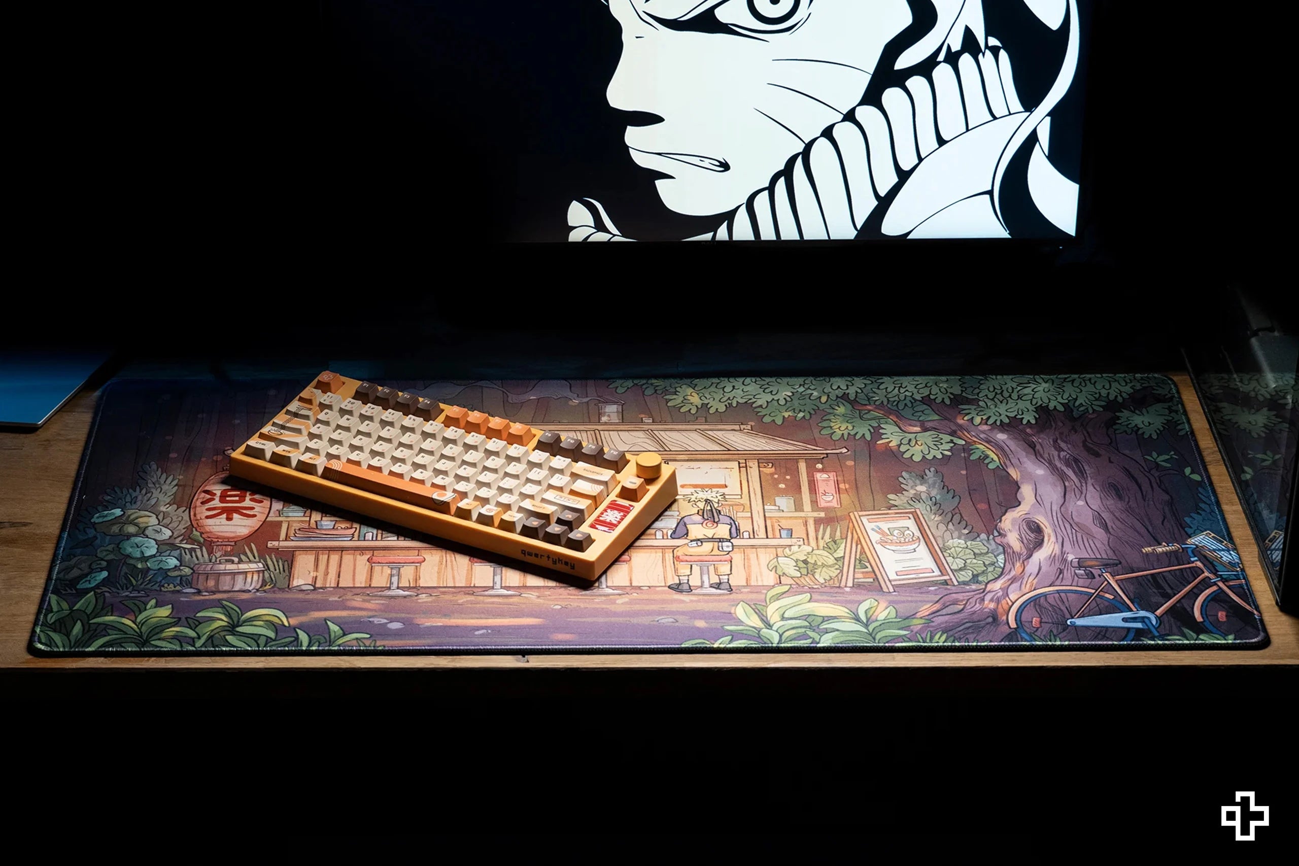 Deskmat Souris QwertyKey Ramen 4mm bords cousus