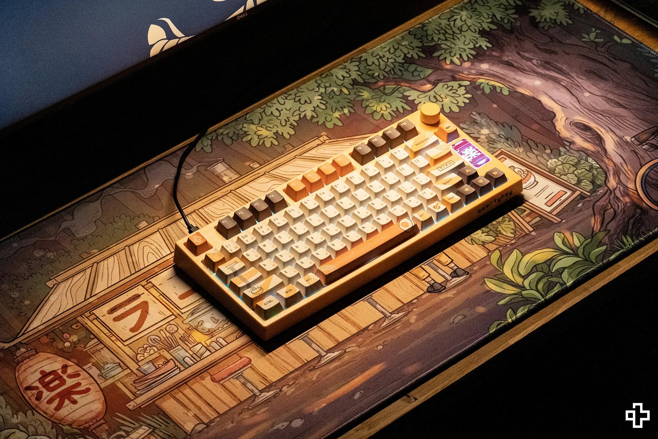 Deskmat Souris QwertyKey Ramen 4mm bords cousus