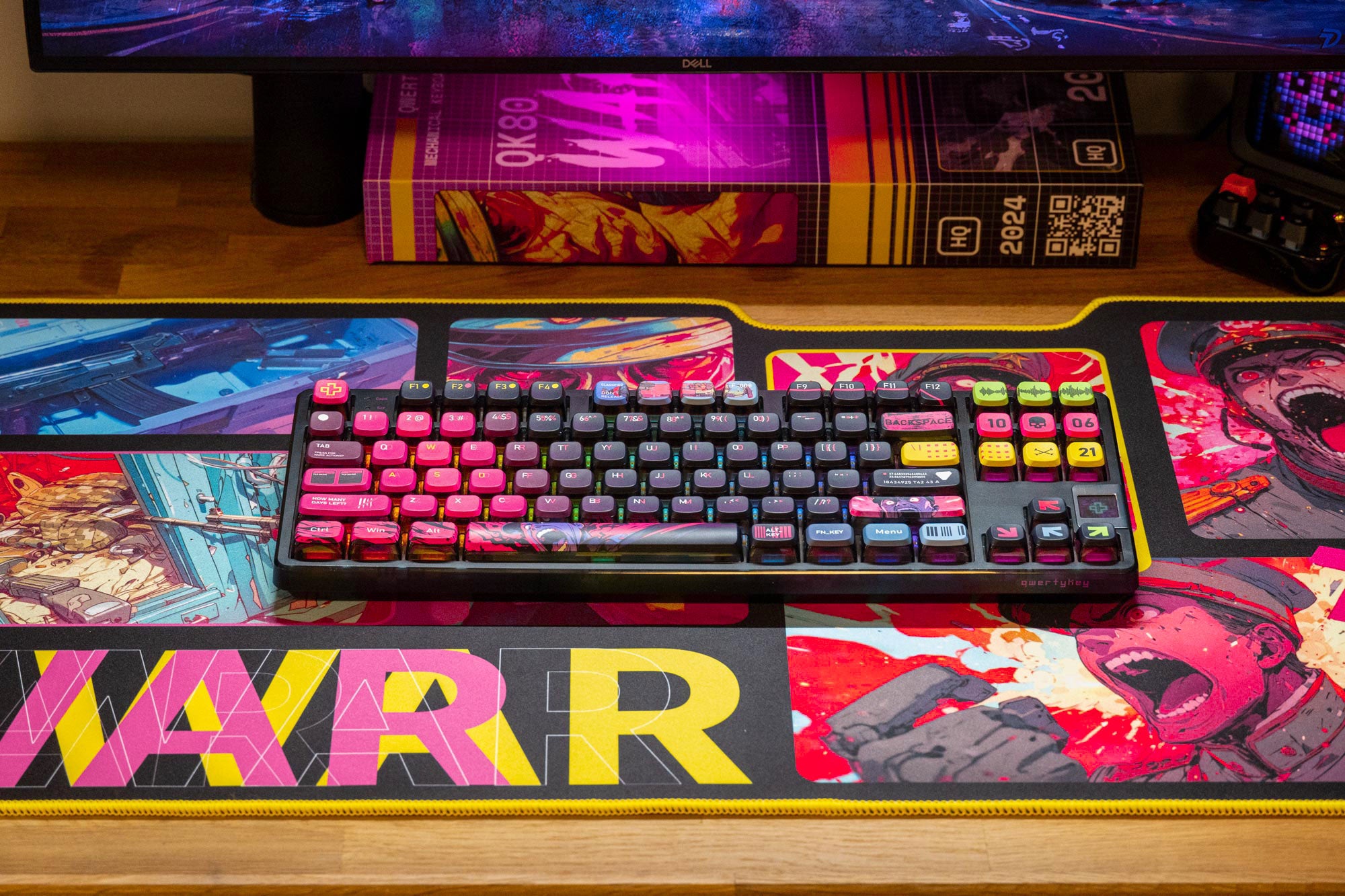 QwertyKey80 Oorlog Bluetooth Draadloze Hotswap RGB QMK/VIA Gasket Gemonteerde Mechanische Gaming Toetsenbord met Scherm