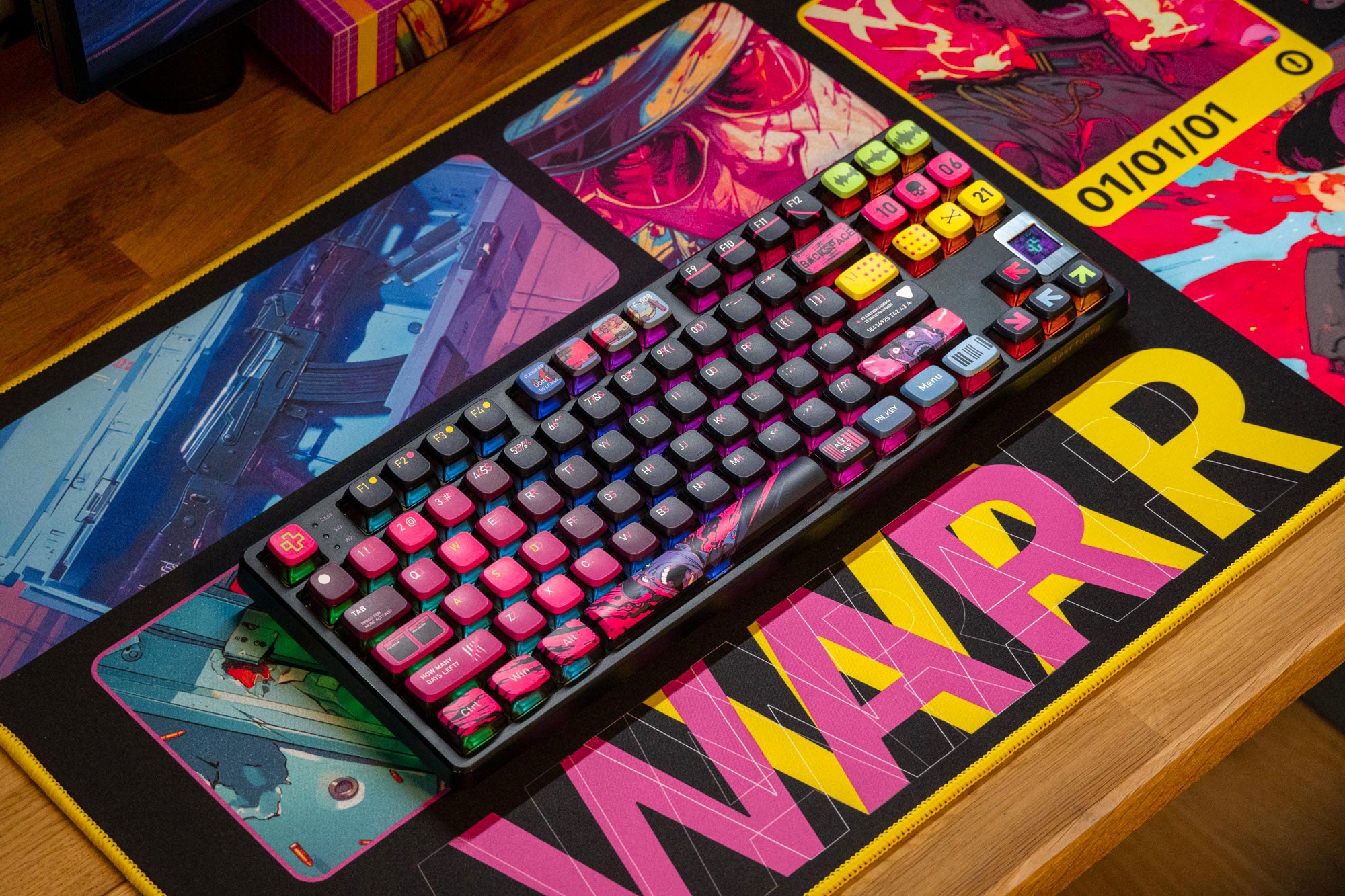 QwertyKey80 Oorlog Bluetooth Draadloze Hotswap RGB QMK/VIA Gasket Gemonteerde Mechanische Gaming Toetsenbord met Scherm