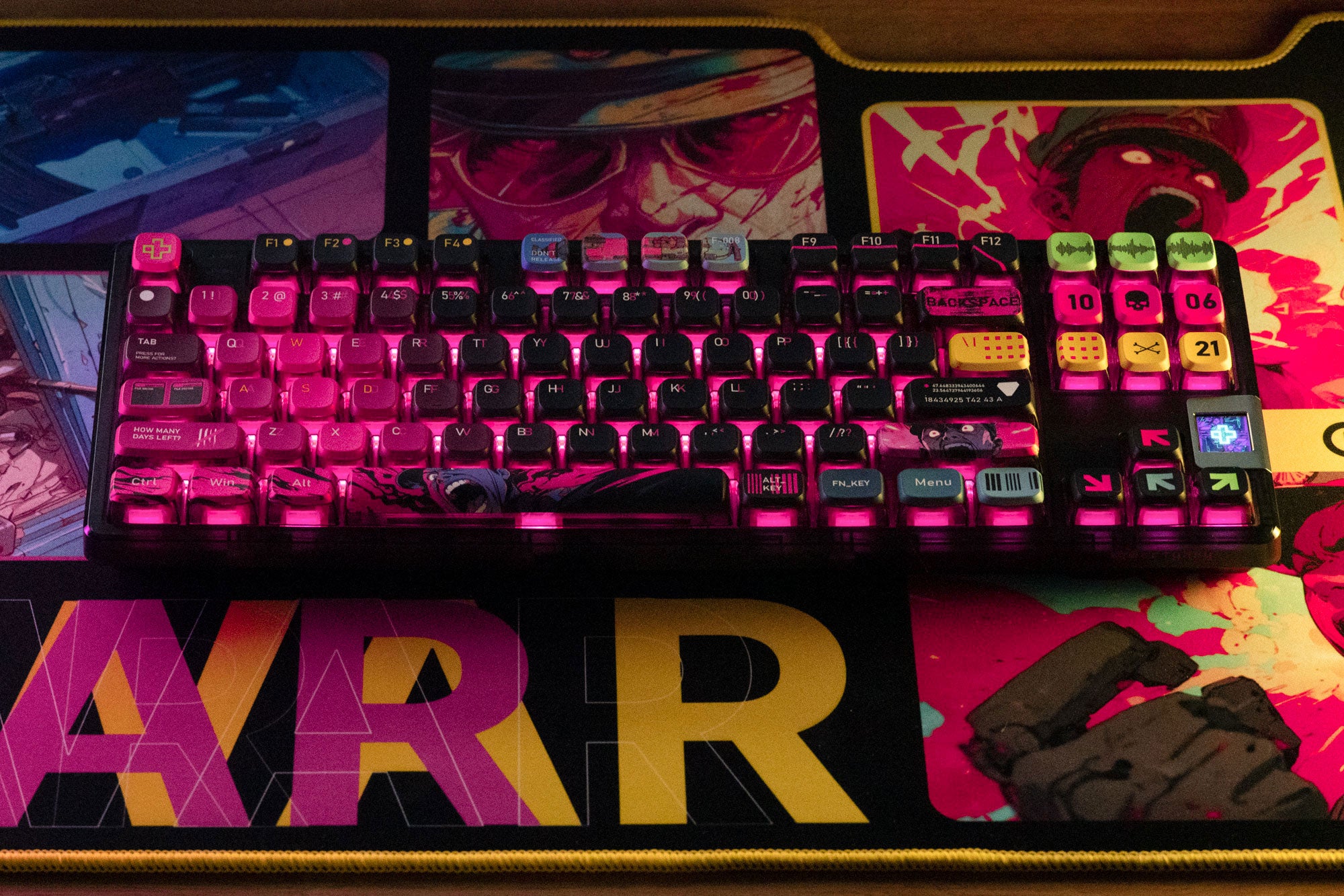 QwertyKey80 Oorlog Bluetooth Draadloze Hotswap RGB QMK/VIA Gasket Gemonteerde Mechanische Gaming Toetsenbord met Scherm