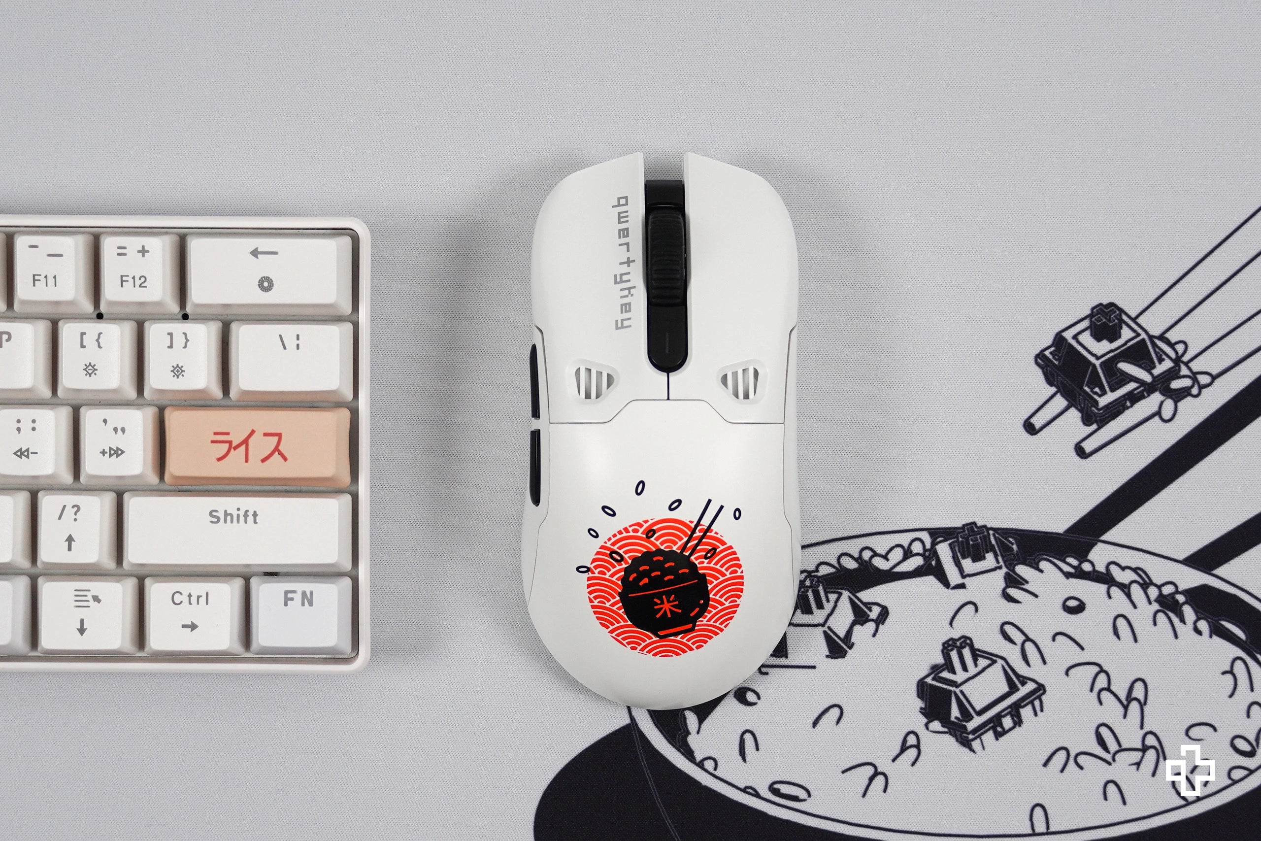 Custodia per Mouse QKM1 Riso Bianco