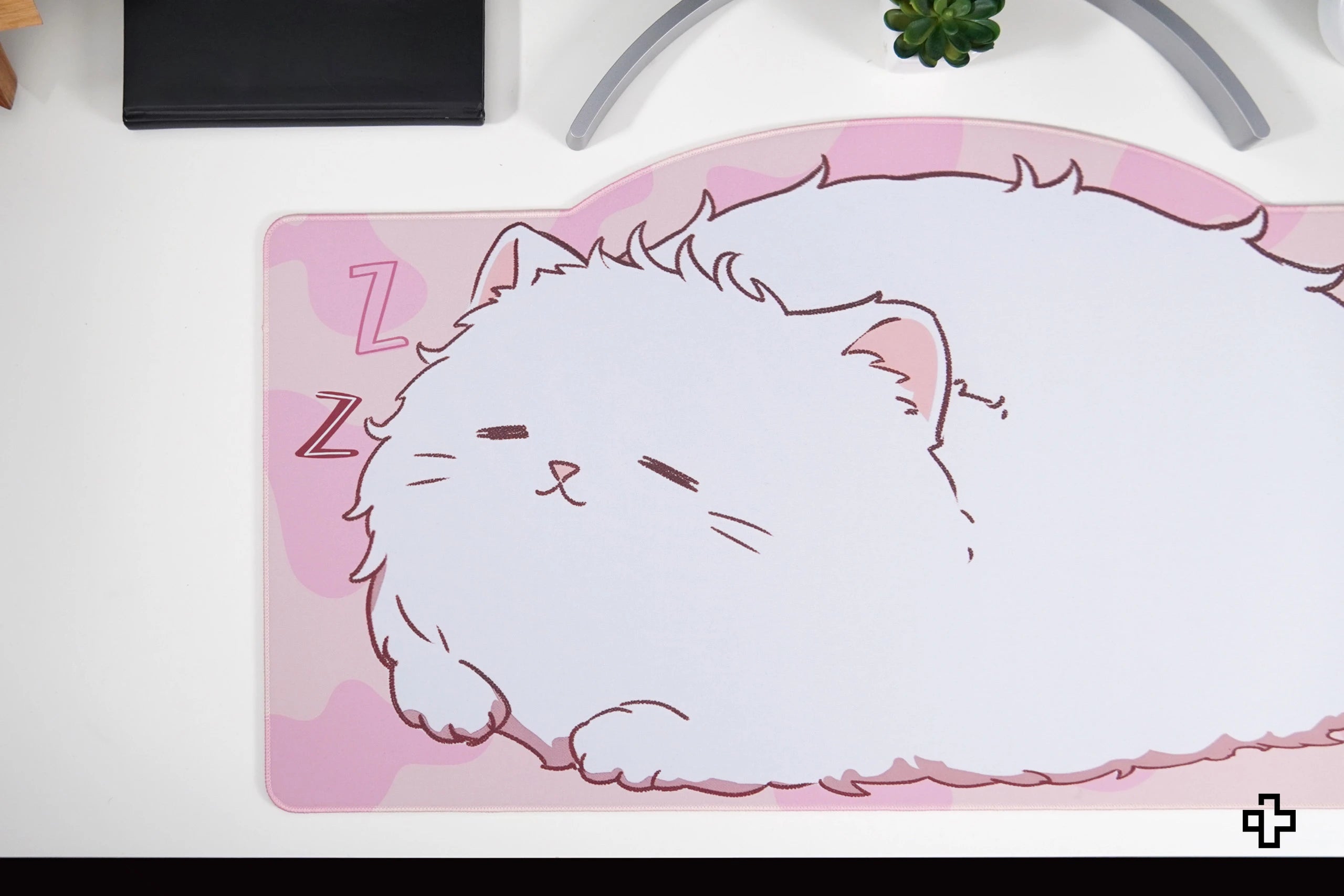 Deskmat Souris QwertyKey Bliss Pisica 4mm bords cousus