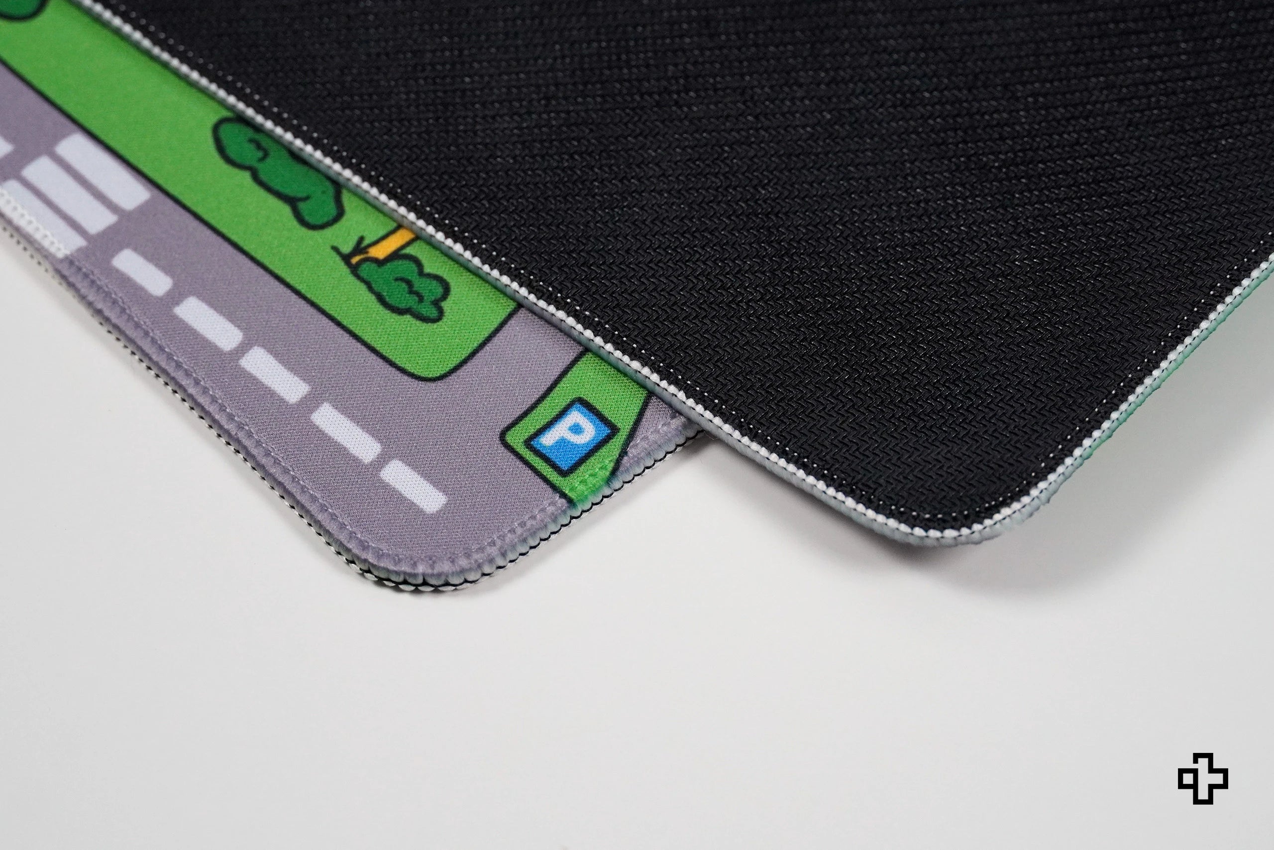 Deskmat Mousepad QwertyKey Nostalgie Belebte Stadt 4mm genähte Ränder