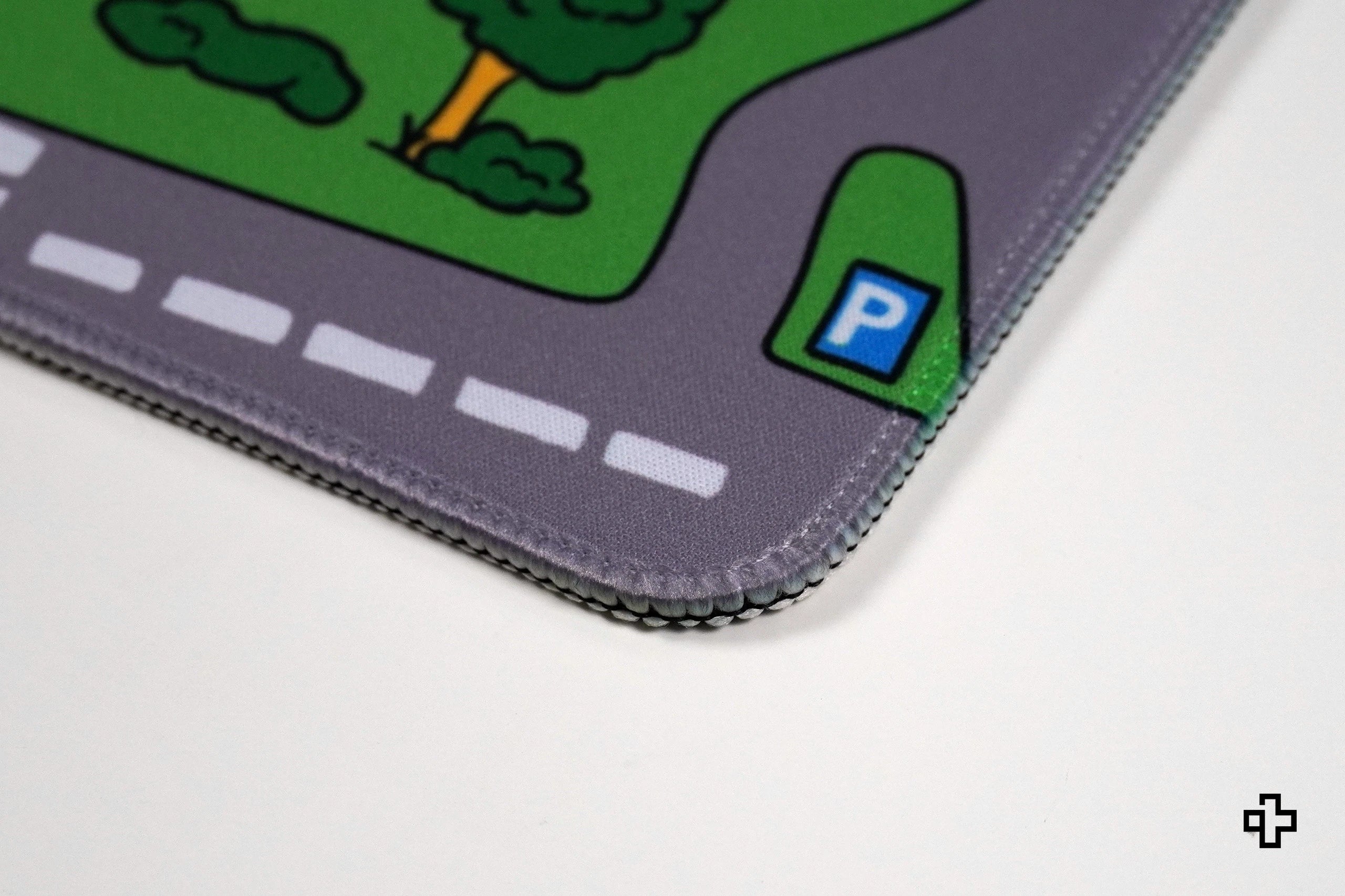 Deskmat Mousepad QwertyKey Nostalgie Belebte Stadt 4mm genähte Ränder