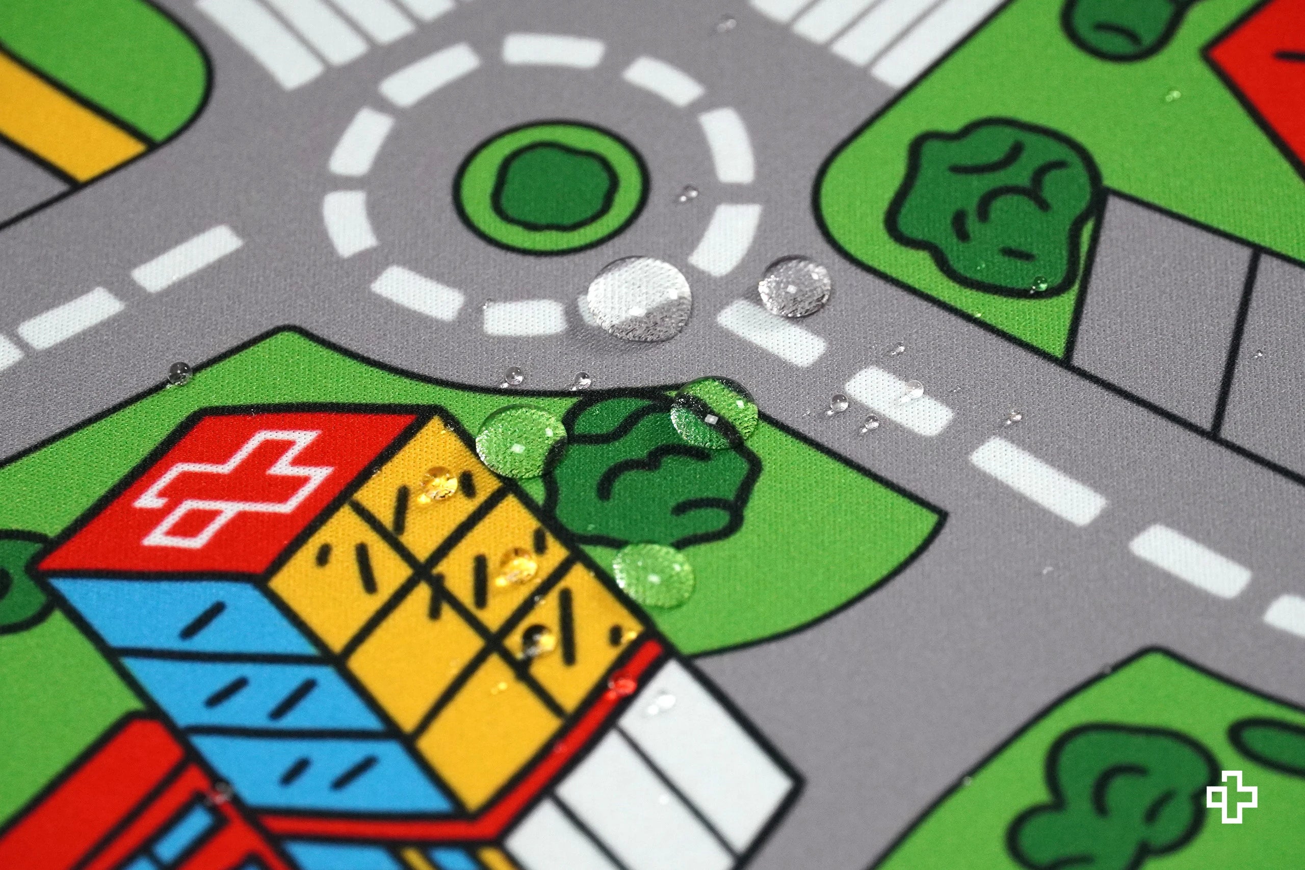 Deskmat Mousepad QwertyKey Nostalgie Belebte Stadt 4mm genähte Ränder