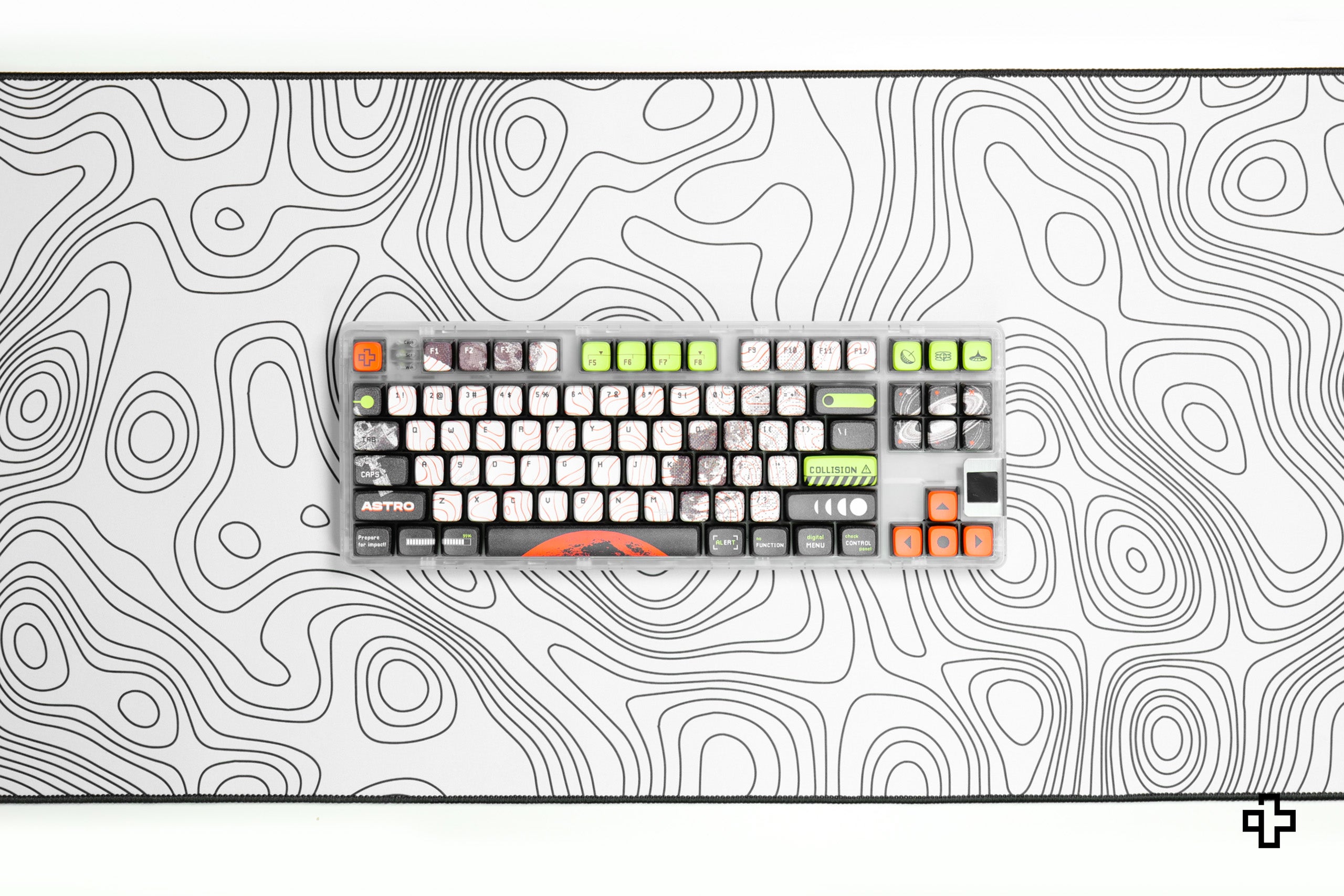 Deskmat Tapis de souris QwertyKey Astro Topographique 4mm bords cousus