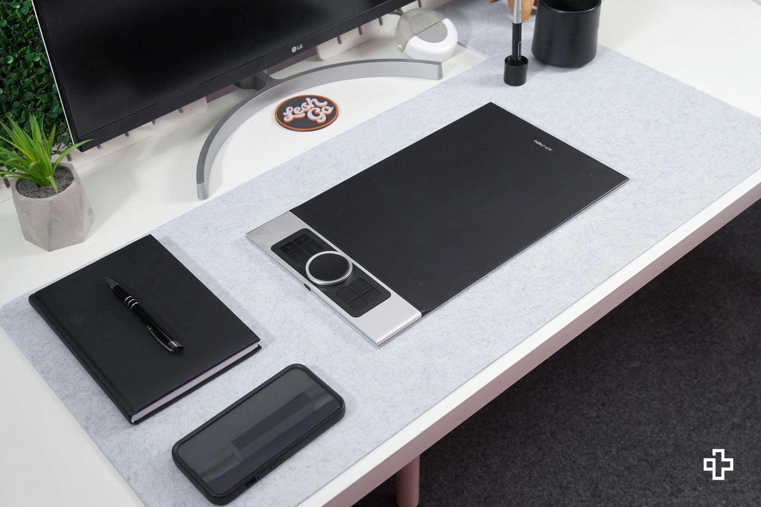 Tapis de bureau Tapis de souris QwertyKey en feutre Gri