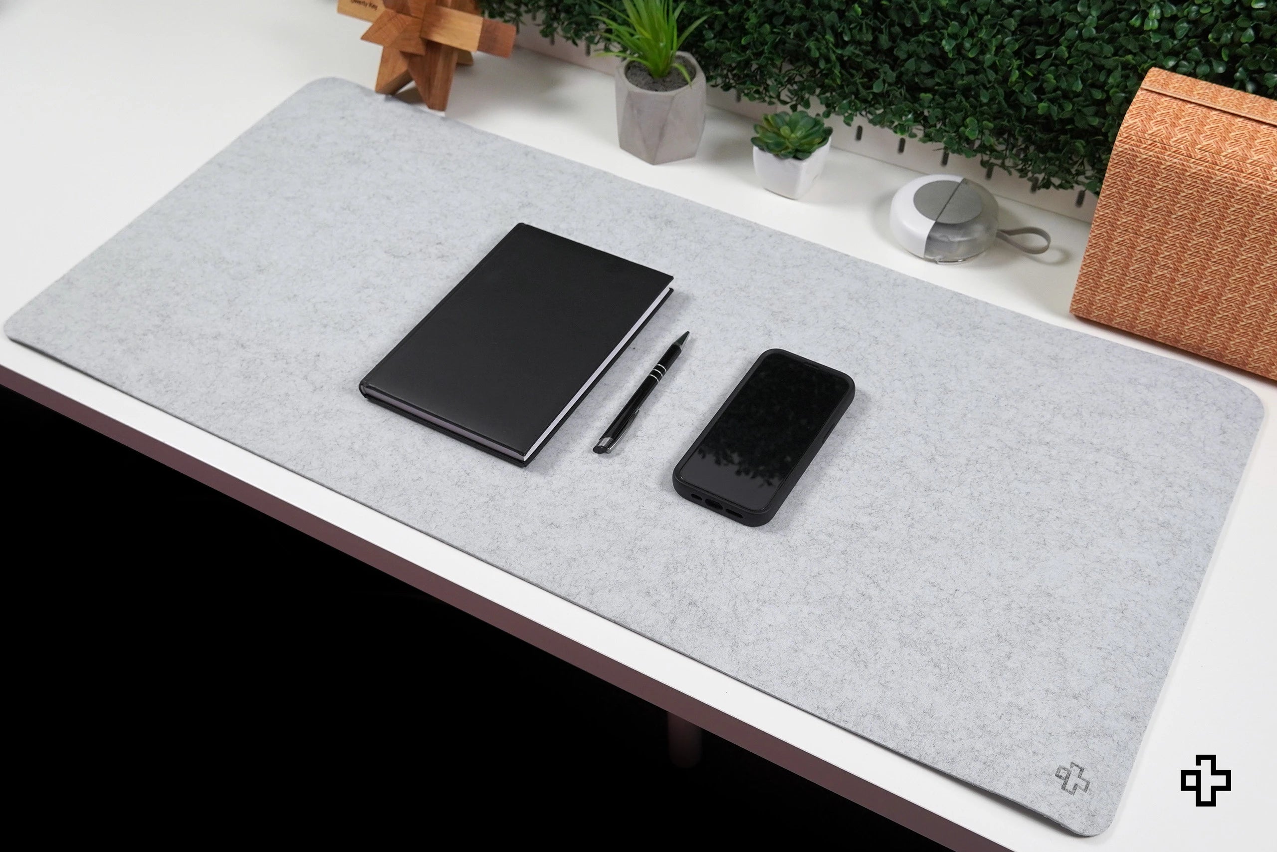 Tapis de bureau Tapis de souris QwertyKey en feutre Gri