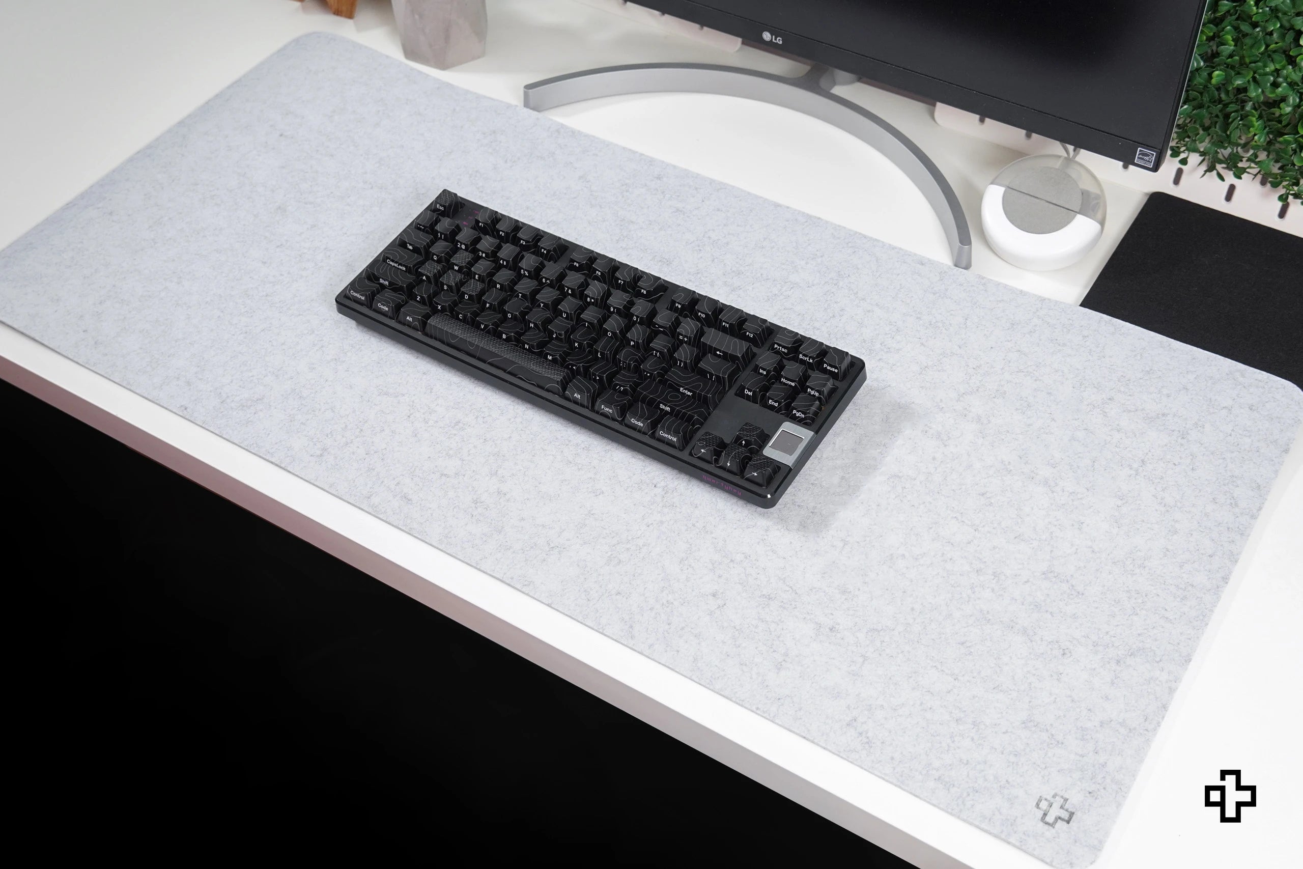Tapis de bureau Tapis de souris QwertyKey en feutre Gri