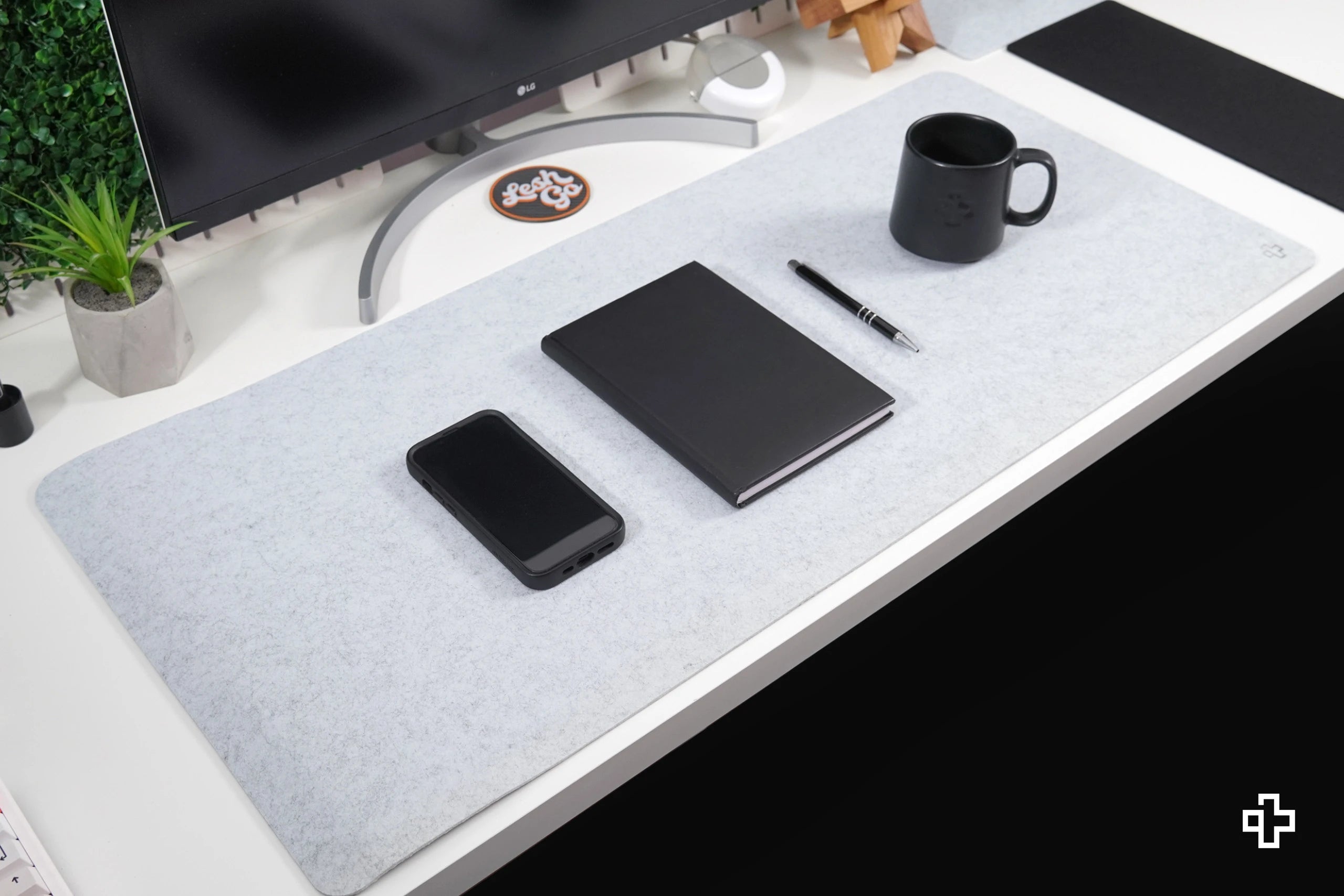Tapis de bureau Tapis de souris QwertyKey en feutre Gri