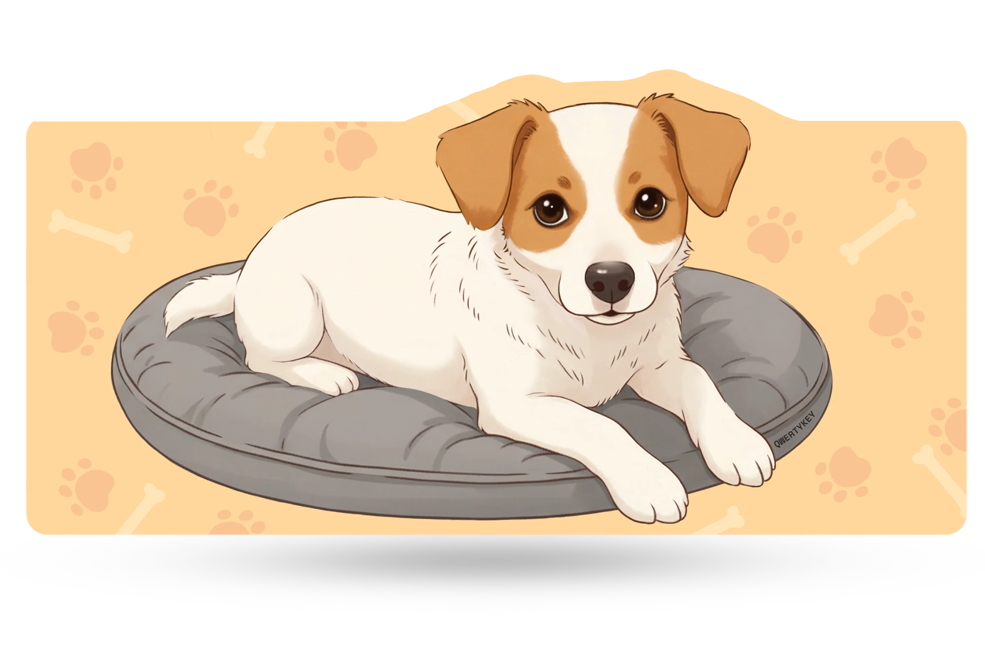 Deskmat Mousepad QwertyKey Dog Joy 4mm bordi cuciti