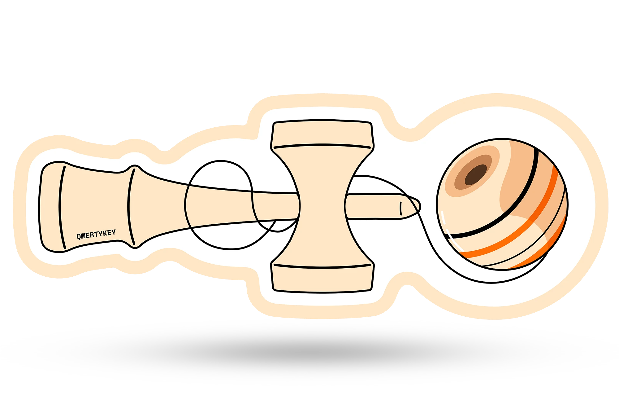 Deskmat Mousepad QwertyKey Kendama 4mm bordi cuciti