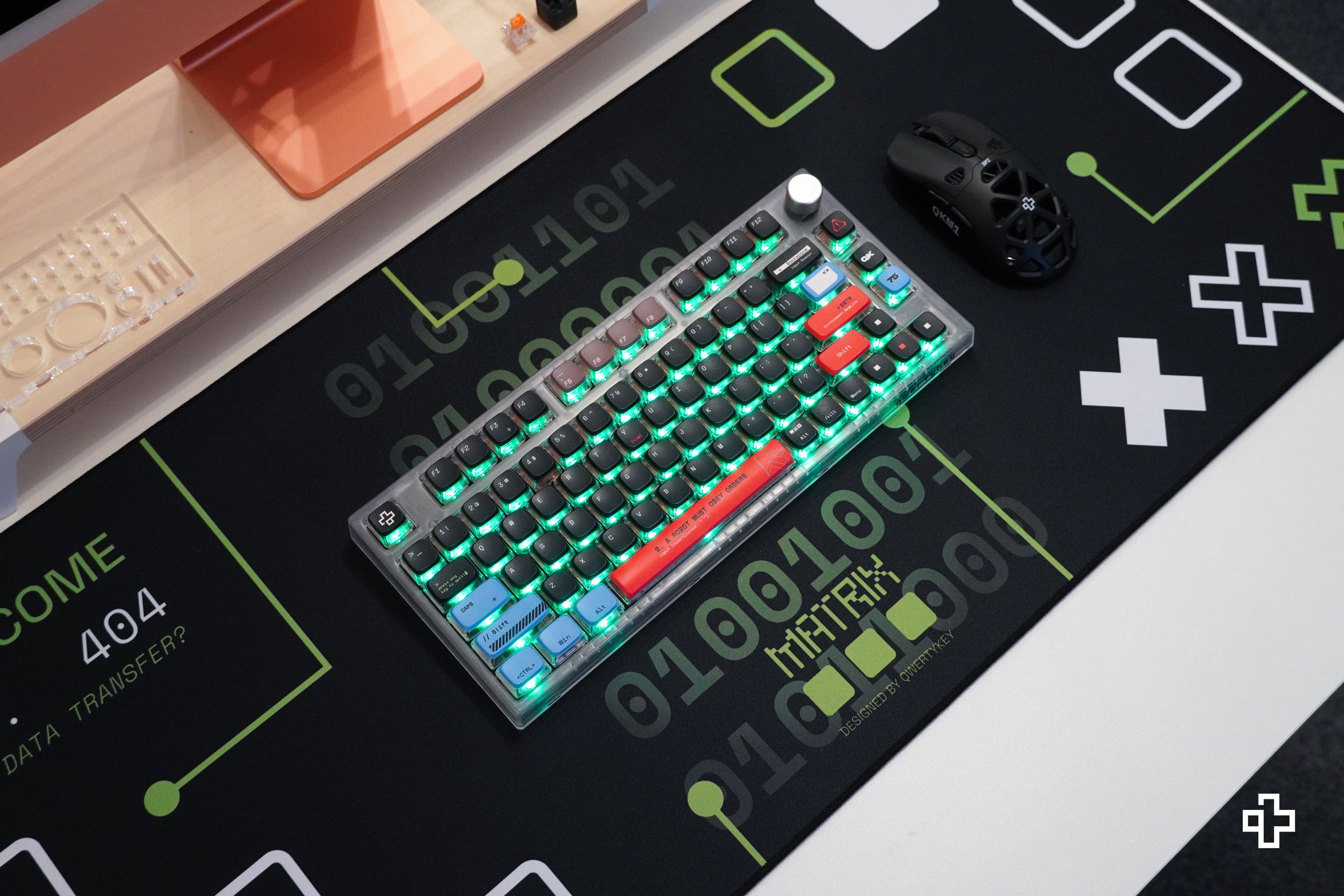 Deskmat Souris QwertyKey Matrice 4mm bords cousus