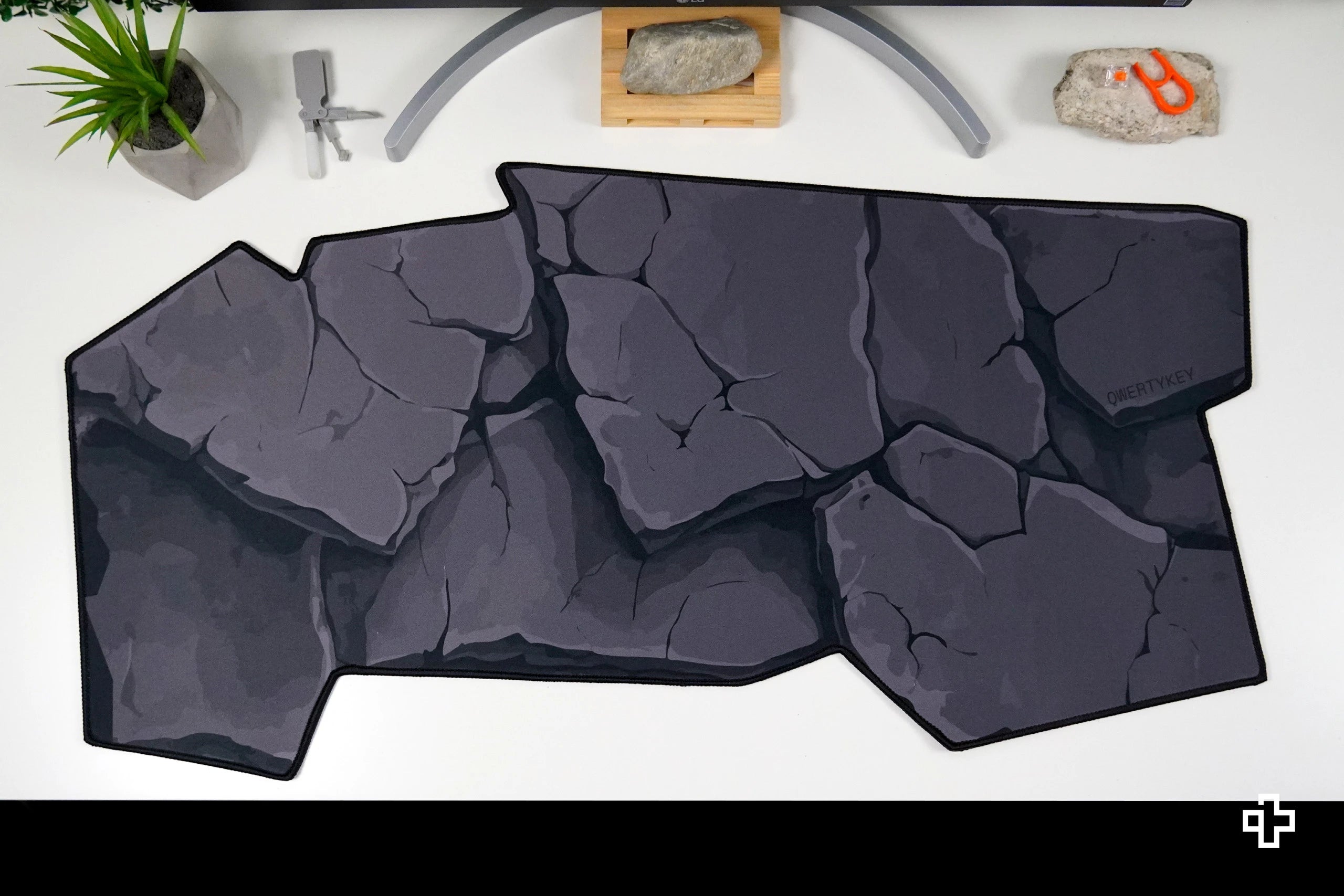 Deskmat Mousepad QwertyKey Stone 4mm margini cucite