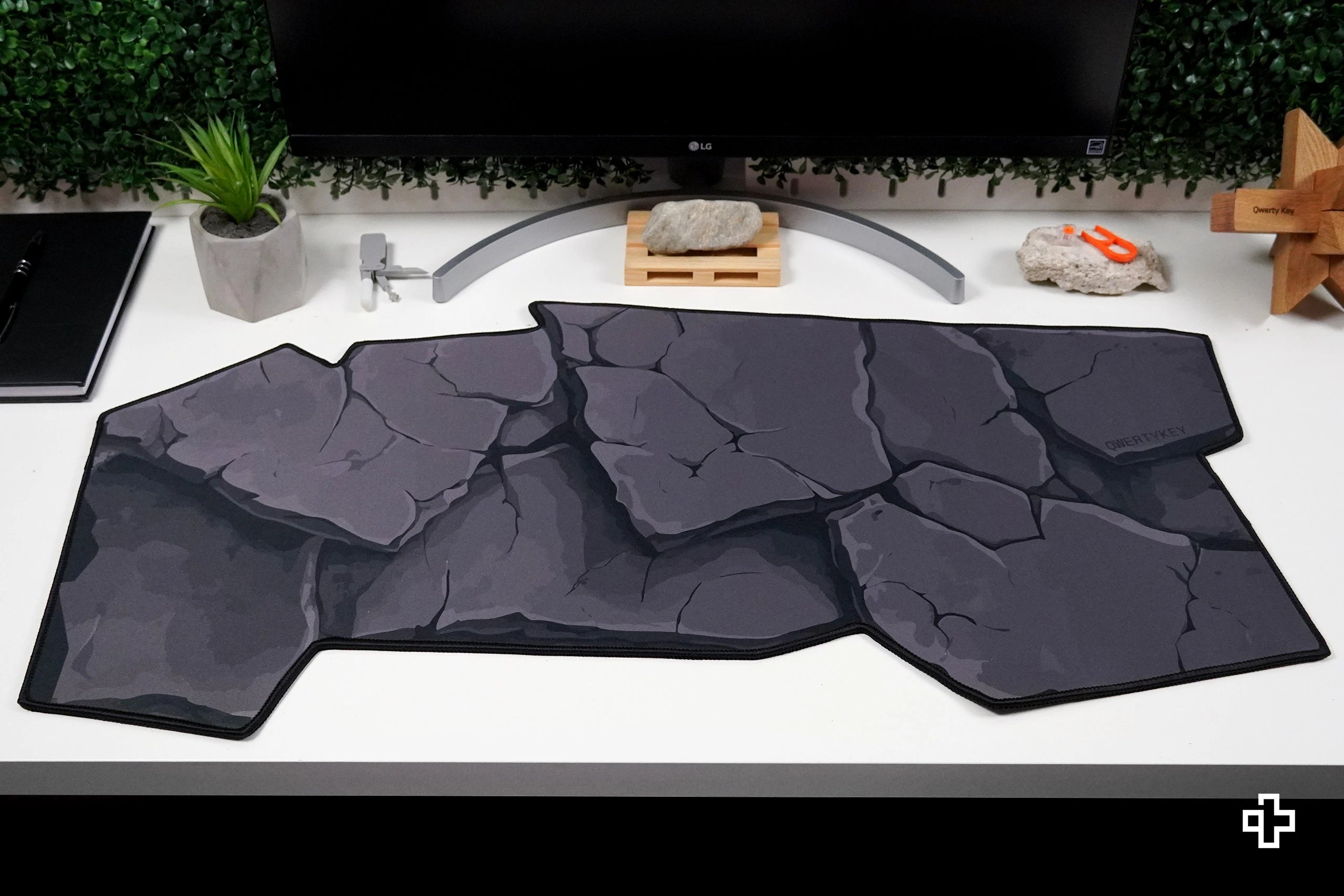 Deskmat Mousepad QwertyKey Stone 4mm margini cucite