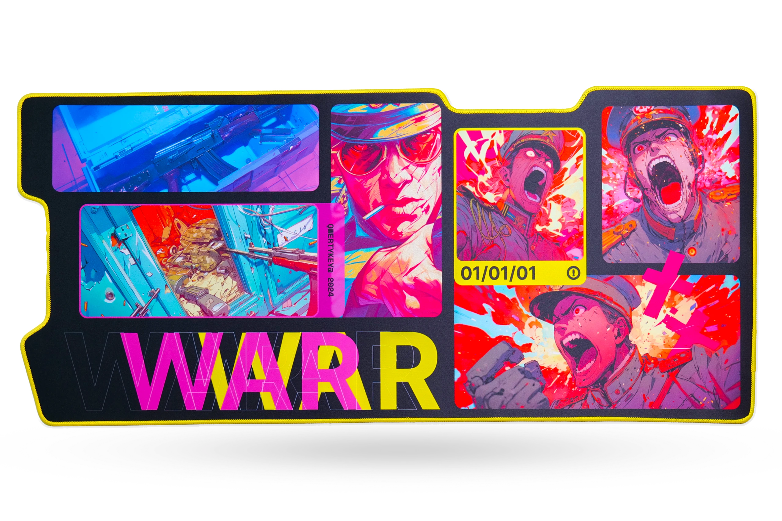 Deskmat Мишка подложка QwertyKey Война 4mm пришити ръбове