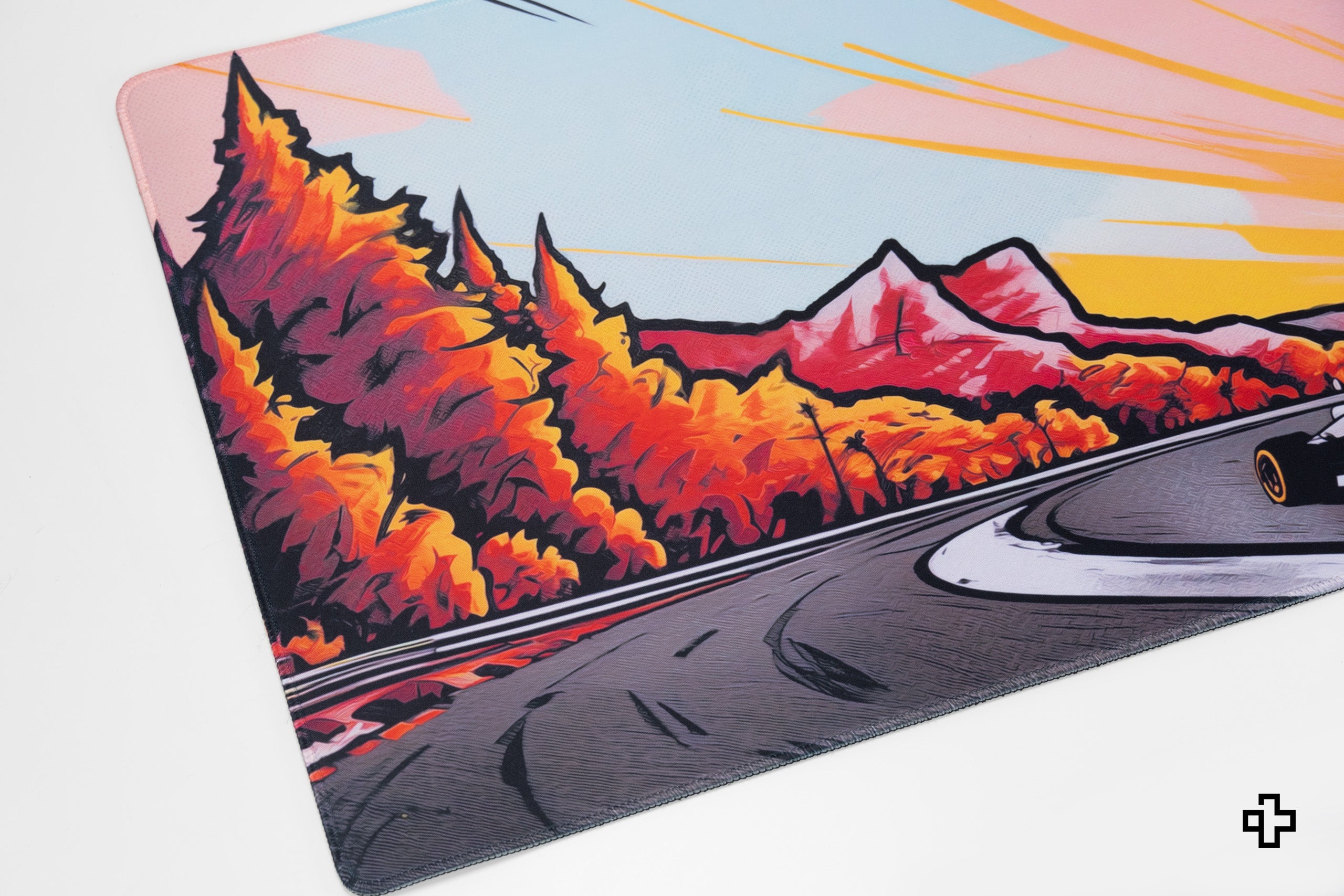 Deskmat Souris QwertyKey Formule Sunset 4mm bords cousus