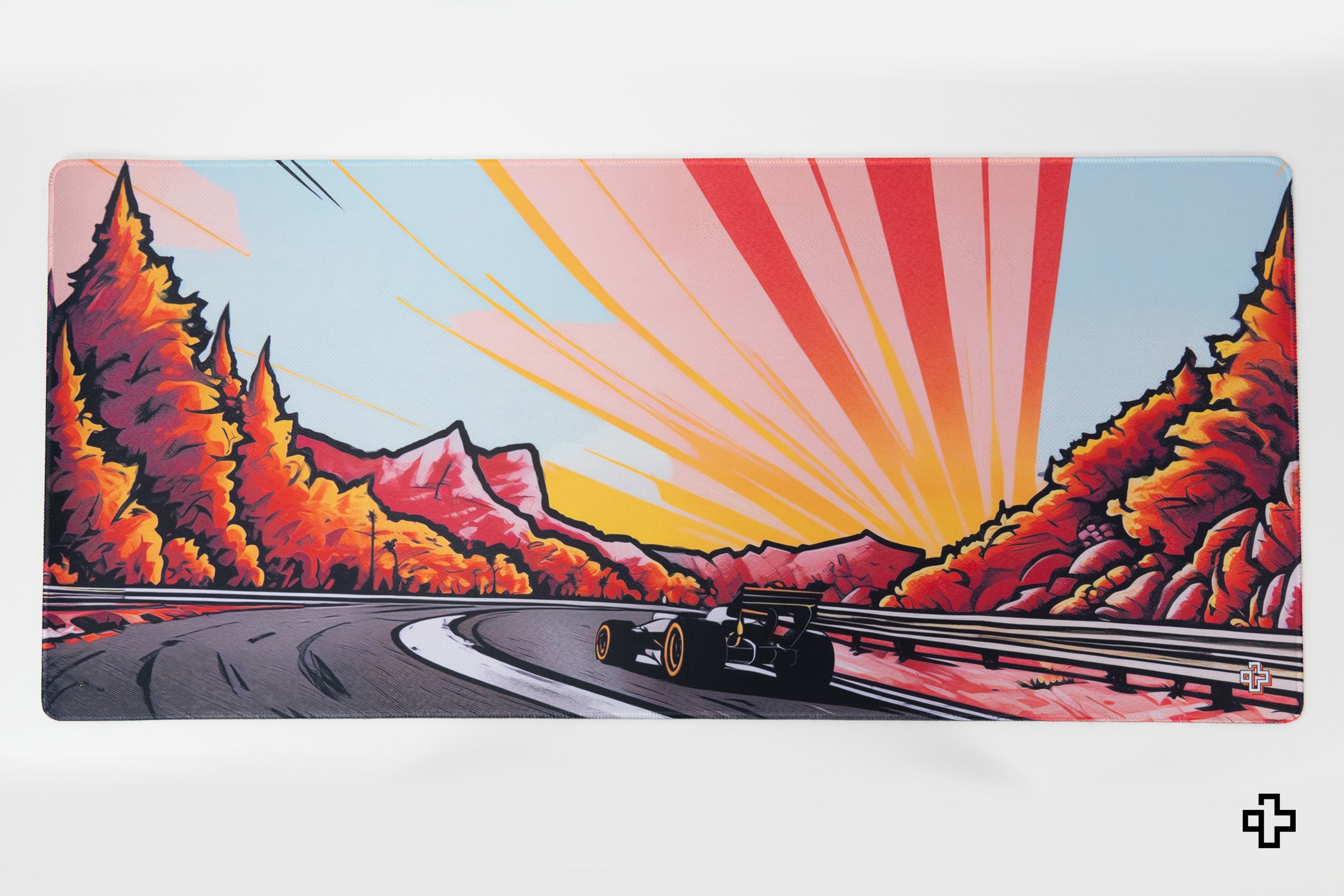 Deskmat Souris QwertyKey Formule Sunset 4mm bords cousus