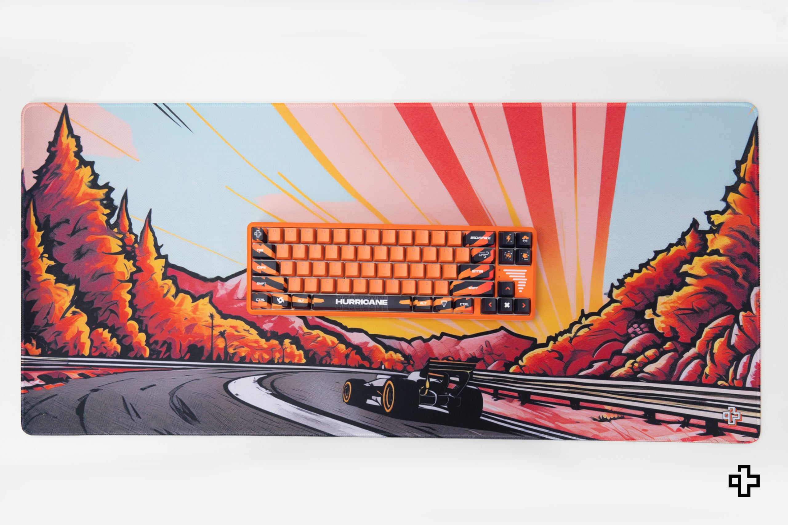 Deskmat Souris QwertyKey Formule Sunset 4mm bords cousus