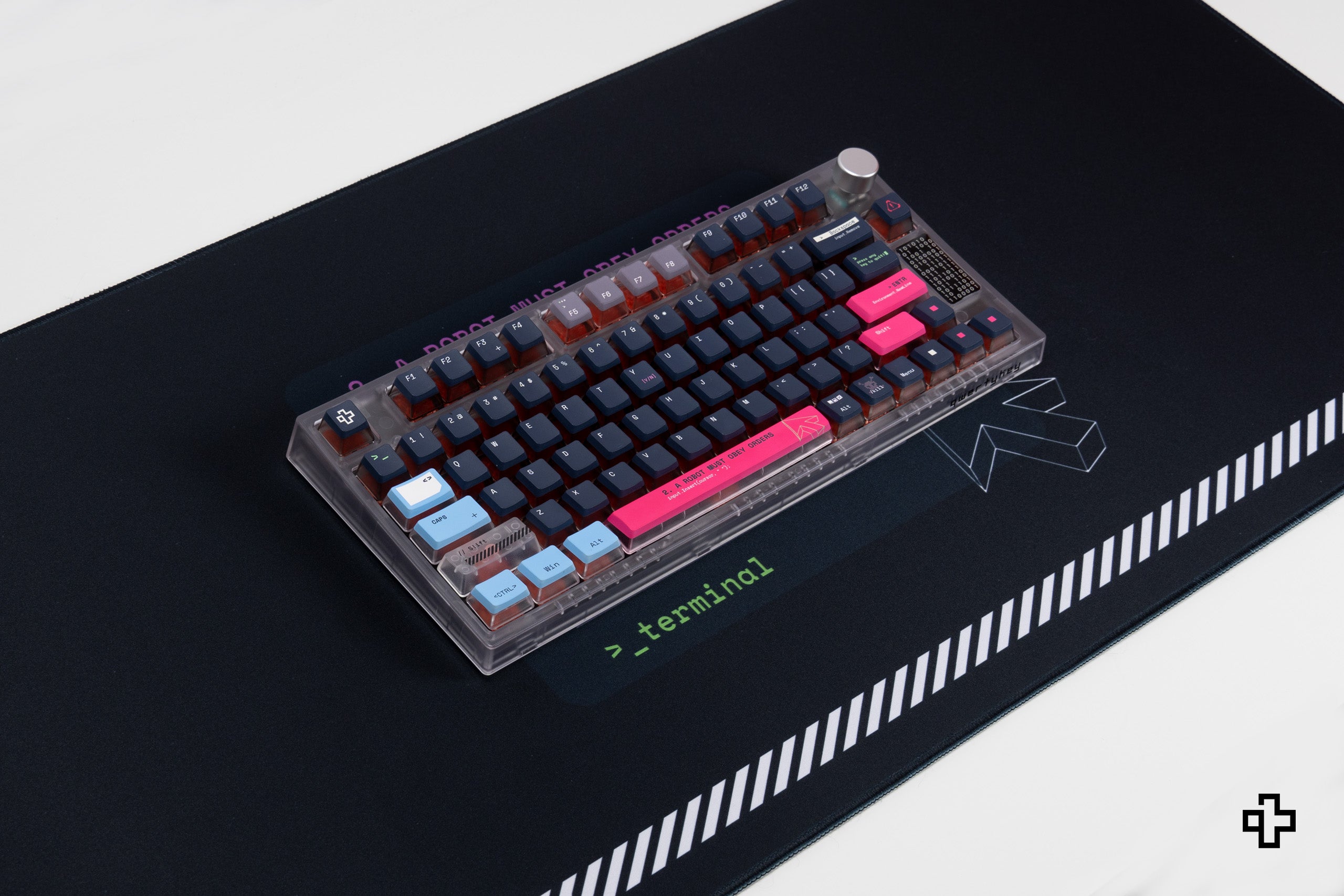 Deskmat Souris QwertyKey Terminal 4mm bords cousus