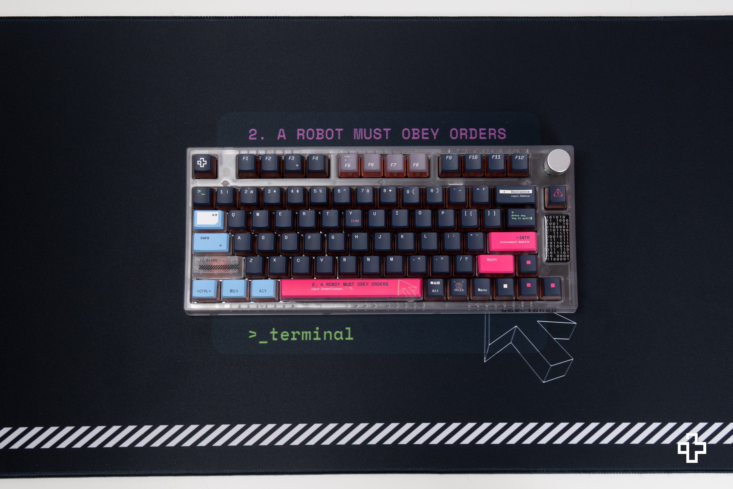 Deskmat Souris QwertyKey Terminal 4mm bords cousus