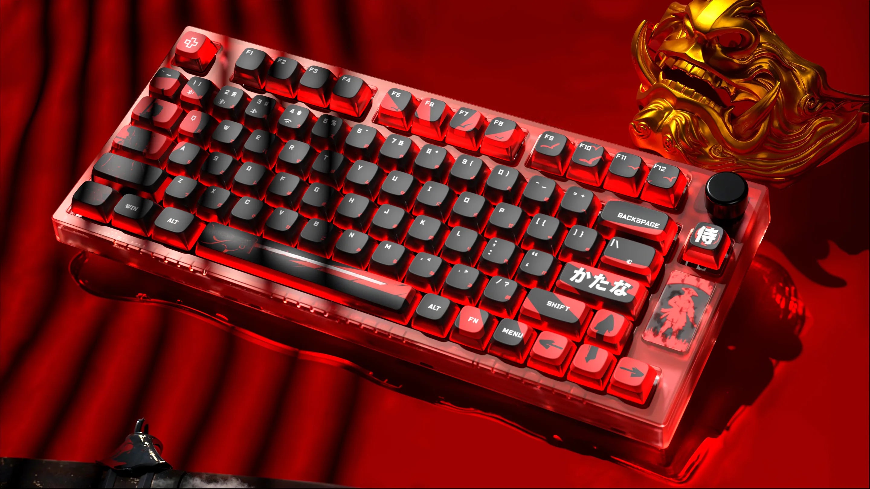 QwertyKey75 Samurai Bluetooth Безжичен Hotswap RGB VIA/QMK Gasket Монтирана Механична Игрална Клавиатура