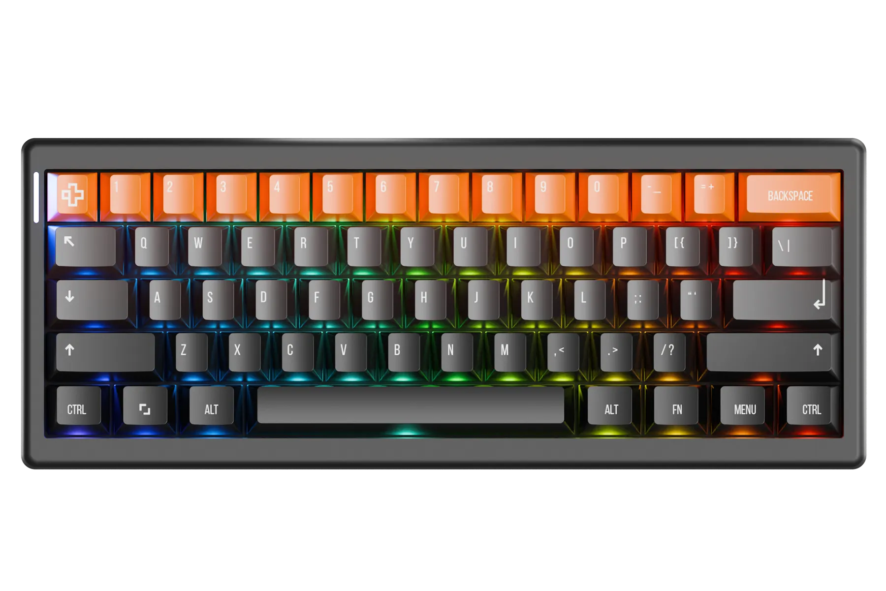 QwertyKey61 PRO Neagra Hotswap RGB VIA Gasket Mounted Teclado Mecánico Gaming