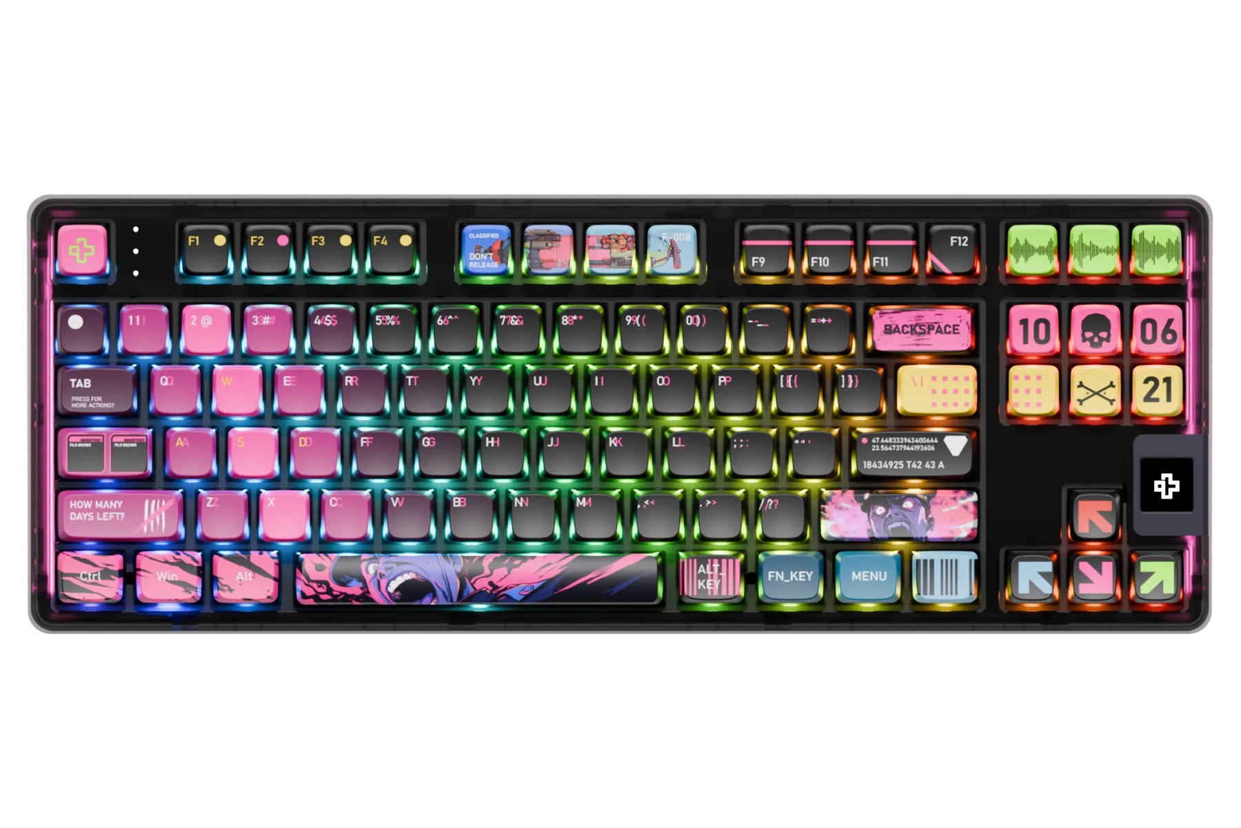 QwertyKey80 Oorlog Bluetooth Draadloze Hotswap RGB QMK/VIA Gasket Gemonteerde Mechanische Gaming Toetsenbord met Scherm