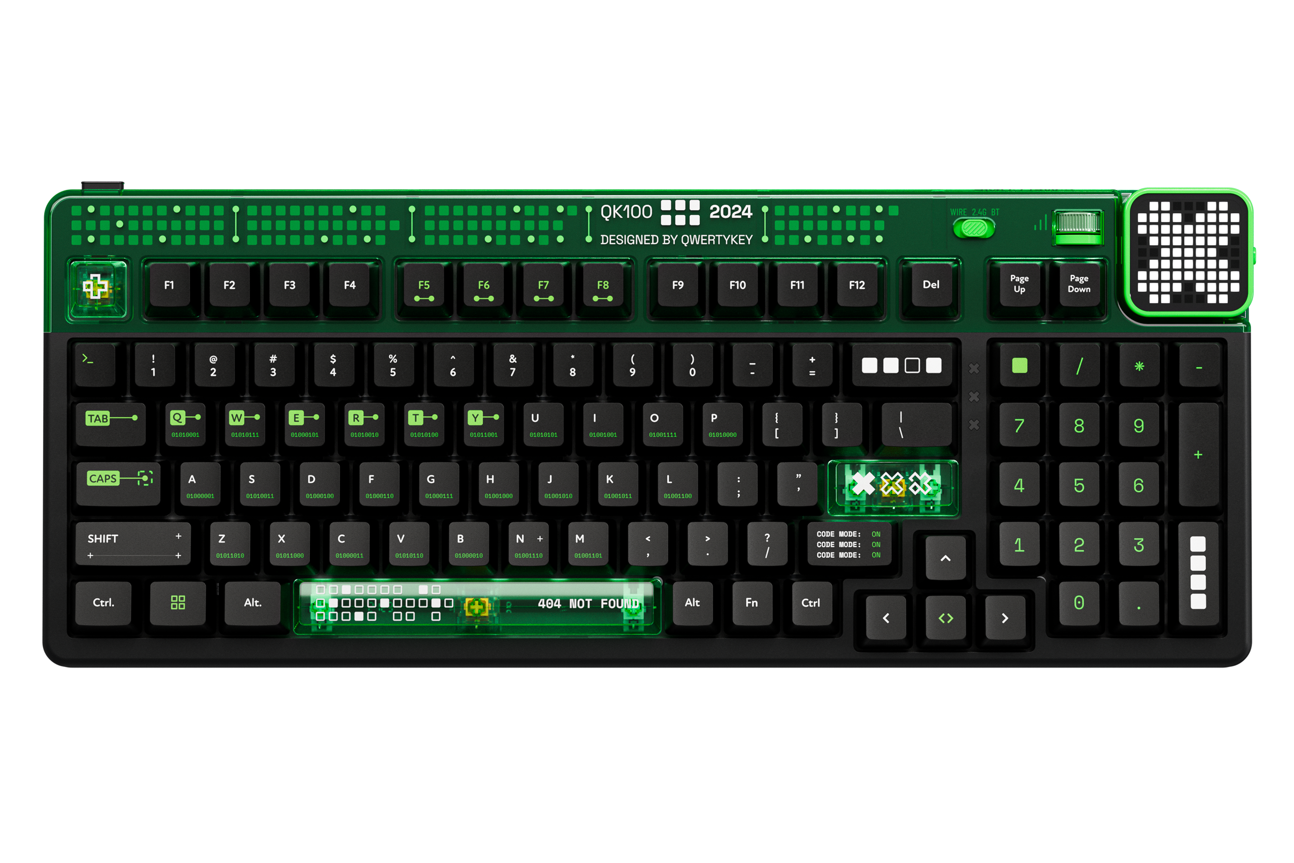 QwertyKey100 Matrix Hotswap RGB Bildschirm Pixel Bluetooth Gasket Mount Gaming Tastatur