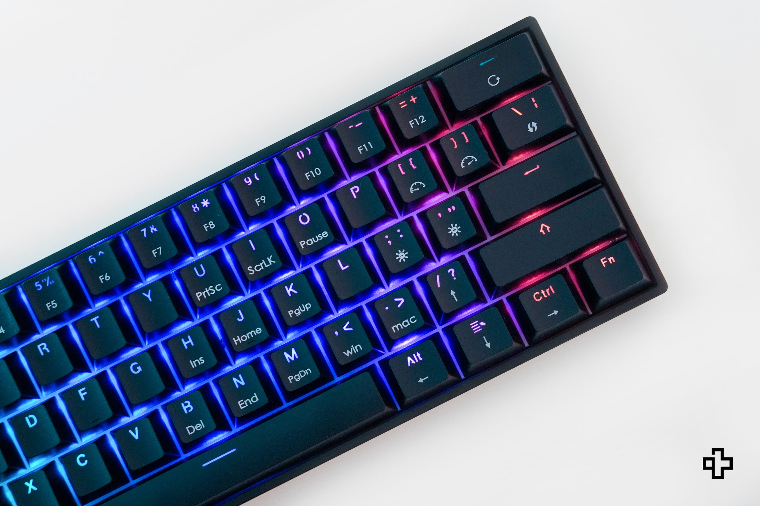 QwertyKey H61 Split Schwarz Hotswap RGB Mechanische Gaming-Tastatur