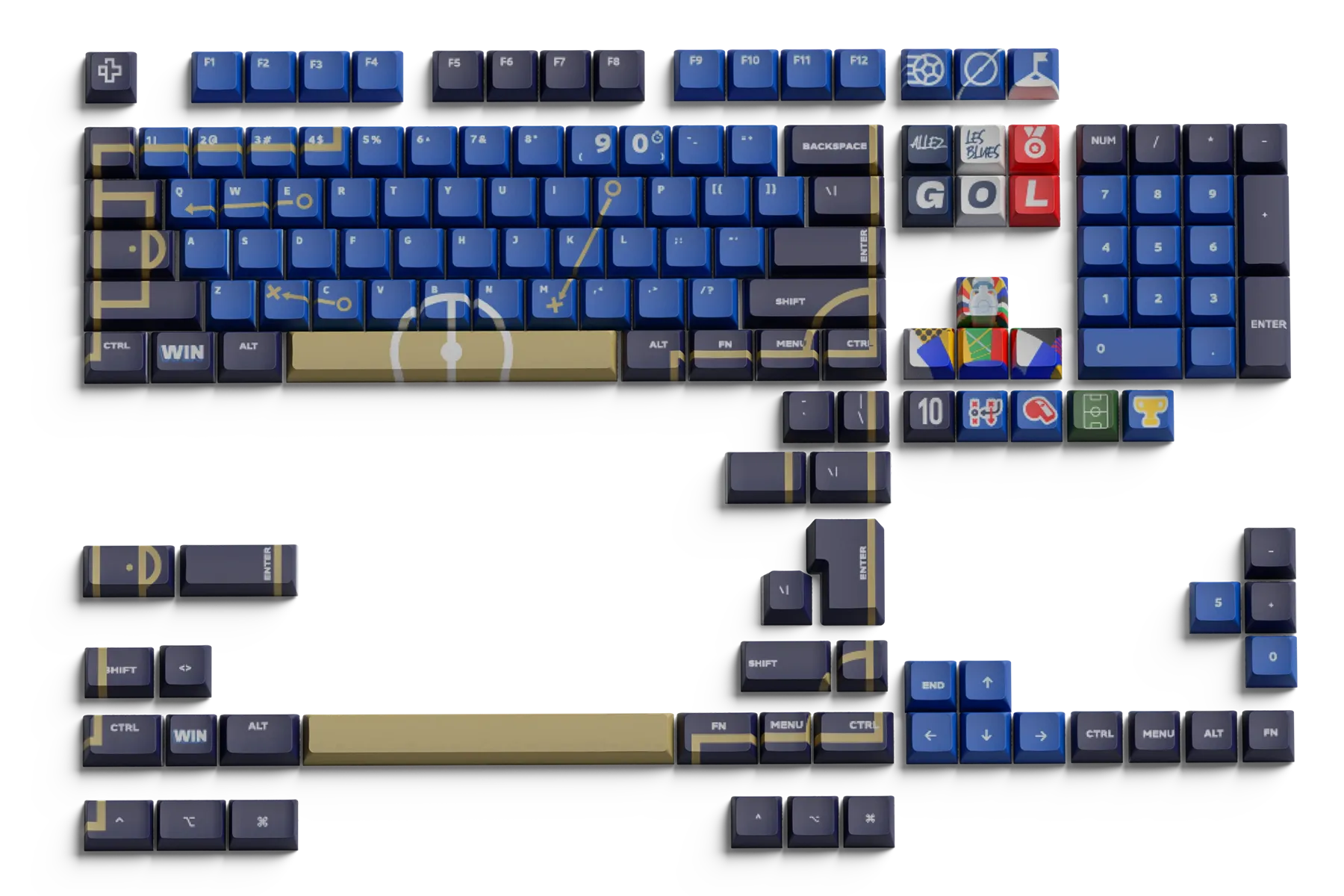 Set goût QwertyKey Euro 2024 Franta Profil XDA Matériau PBT