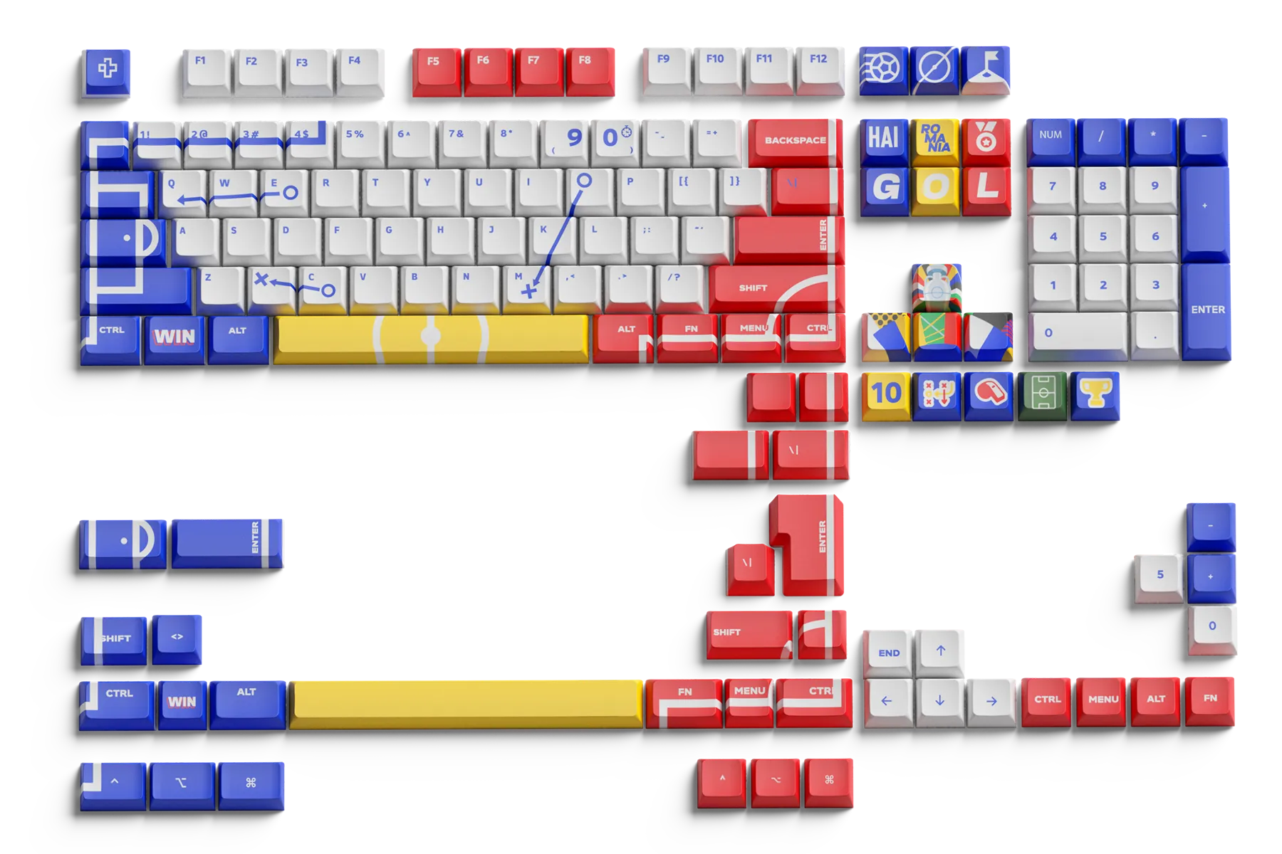 Establecer sabor QwertyKey Euro 2024 Rumania Perfil XDA Material PBT