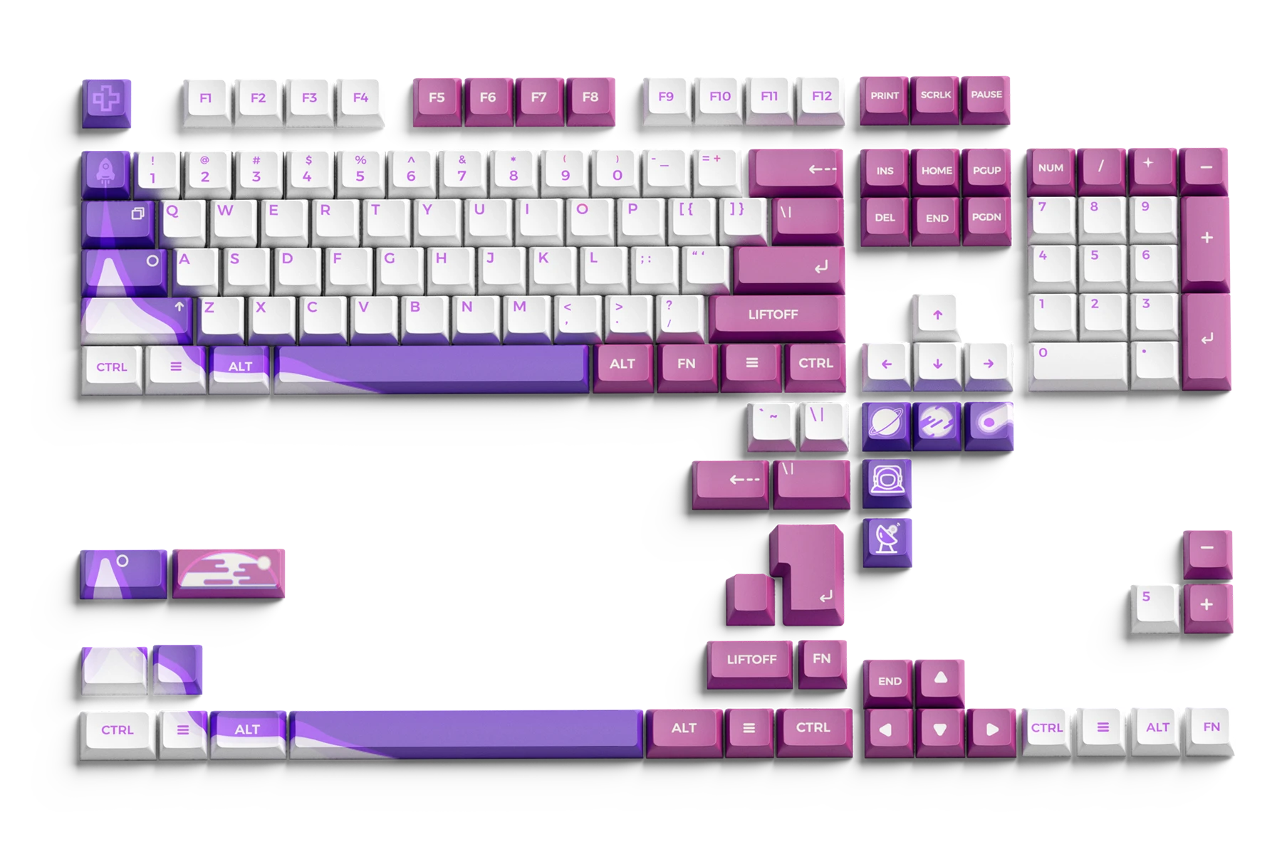 Set taste QwertyKey LiftOff Profil XDA Material PBT