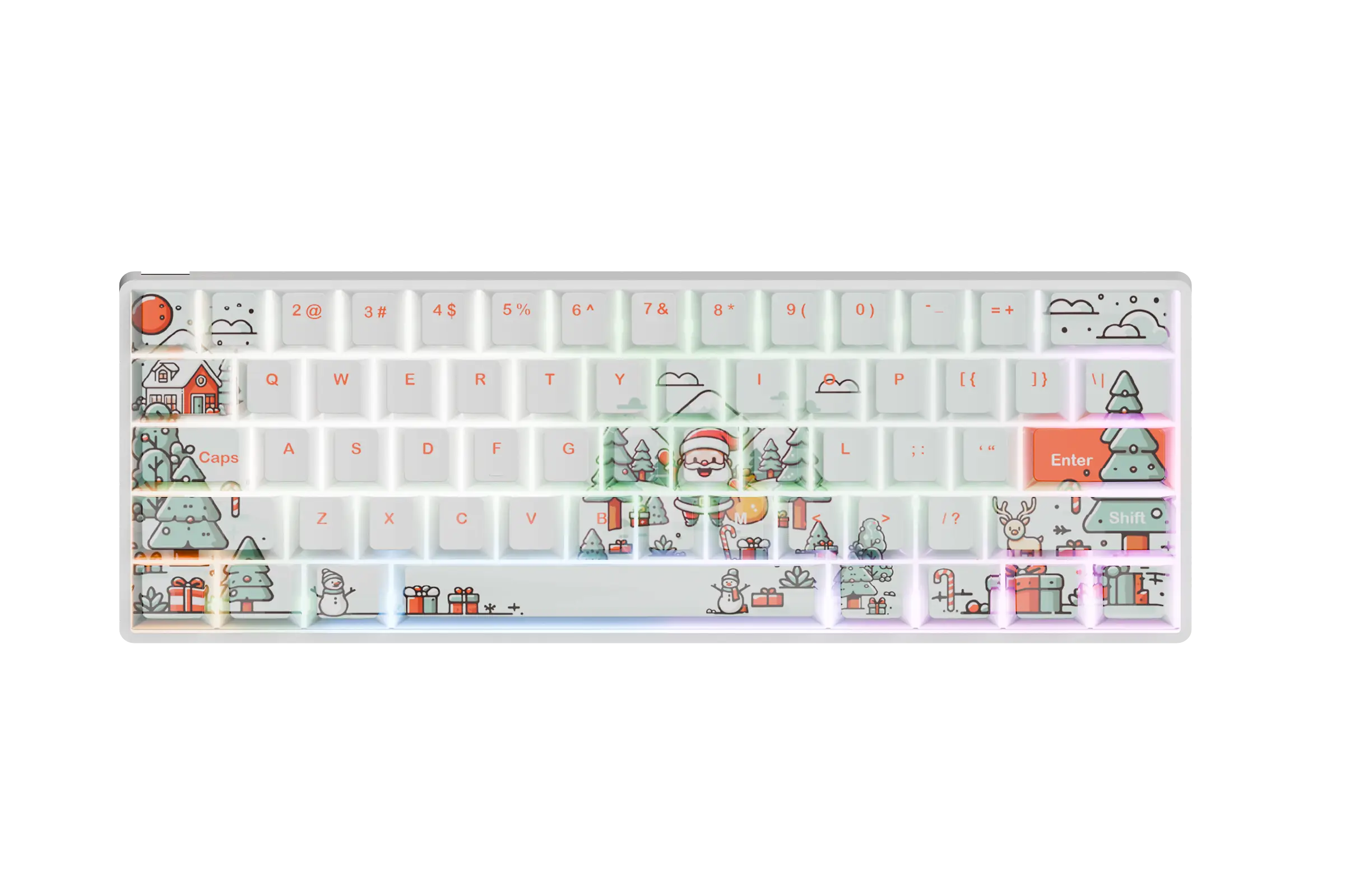QwertyKey Santa Hotswap Mechanische Tastatur Weihnachten Gaming
