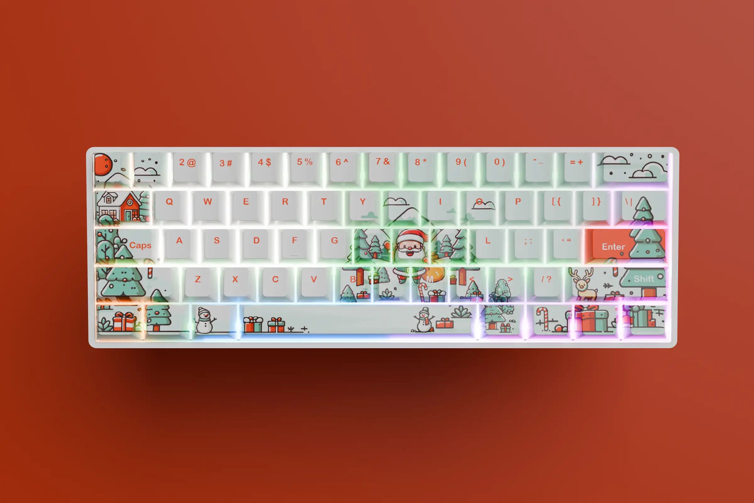 QwertyKey Santa Hotswap Mechanische Tastatur Weihnachten Gaming