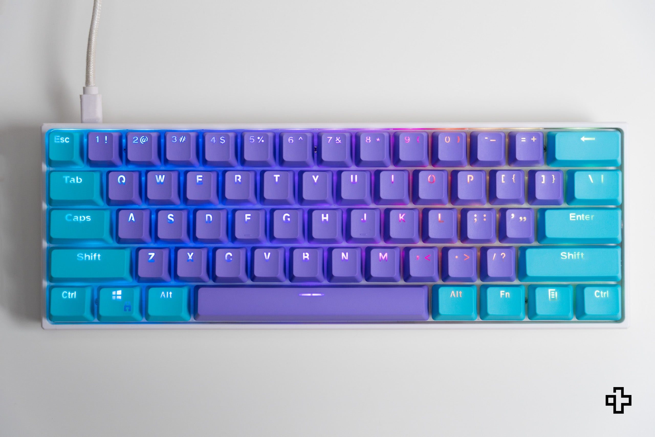 Set Taste QWERTY Liliac-Ocean Translucido Perfil OEM Material PBT – doble inyección