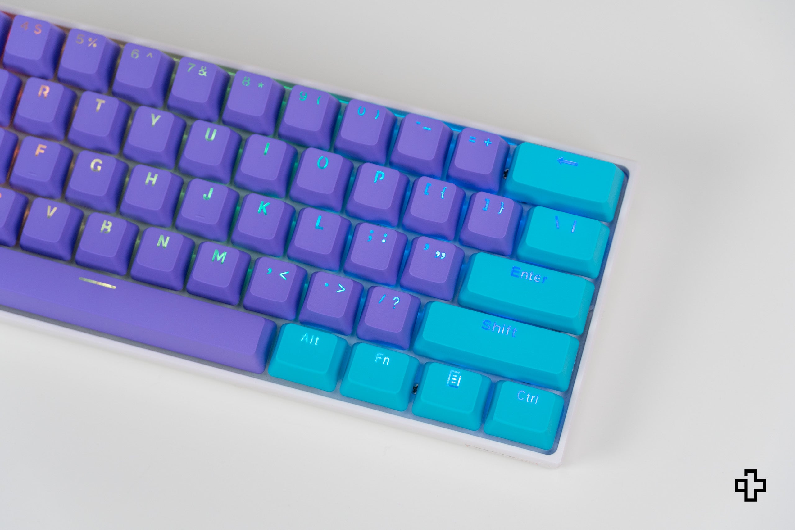 Set Taste QWERTY Liliac-Ocean Translucido Perfil OEM Material PBT – doble inyección