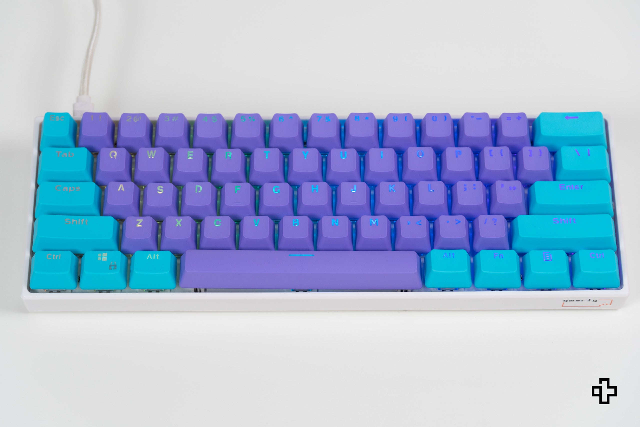 Set Taste QWERTY Liliac-Ocean Translucido Perfil OEM Material PBT – doble inyección